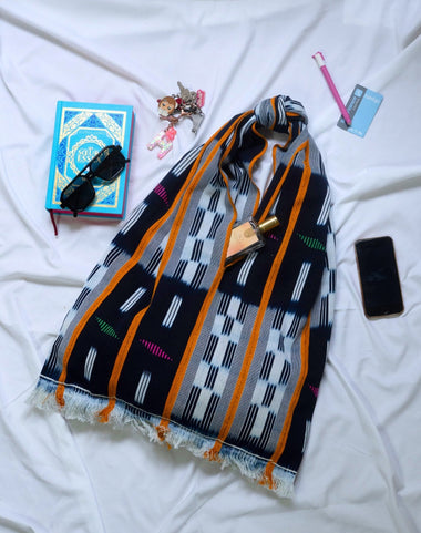 Cabas Kôkô — Tissu Baoulé tissé à la main Bleu