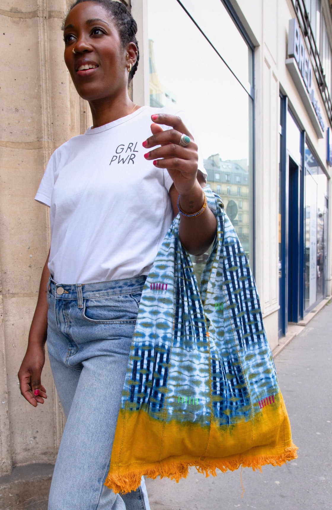 Cabas Kôkô — Tissu Baoulé tissé à la main Tiedye
