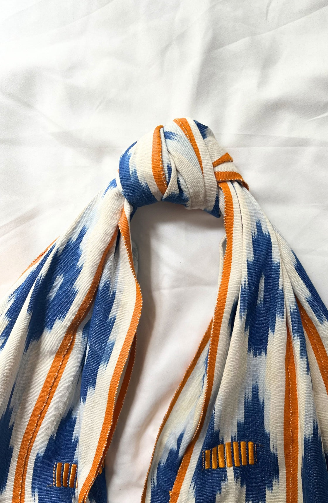 Cabas Kôkô — Tissu Baoulé tissé à la main Blanc
