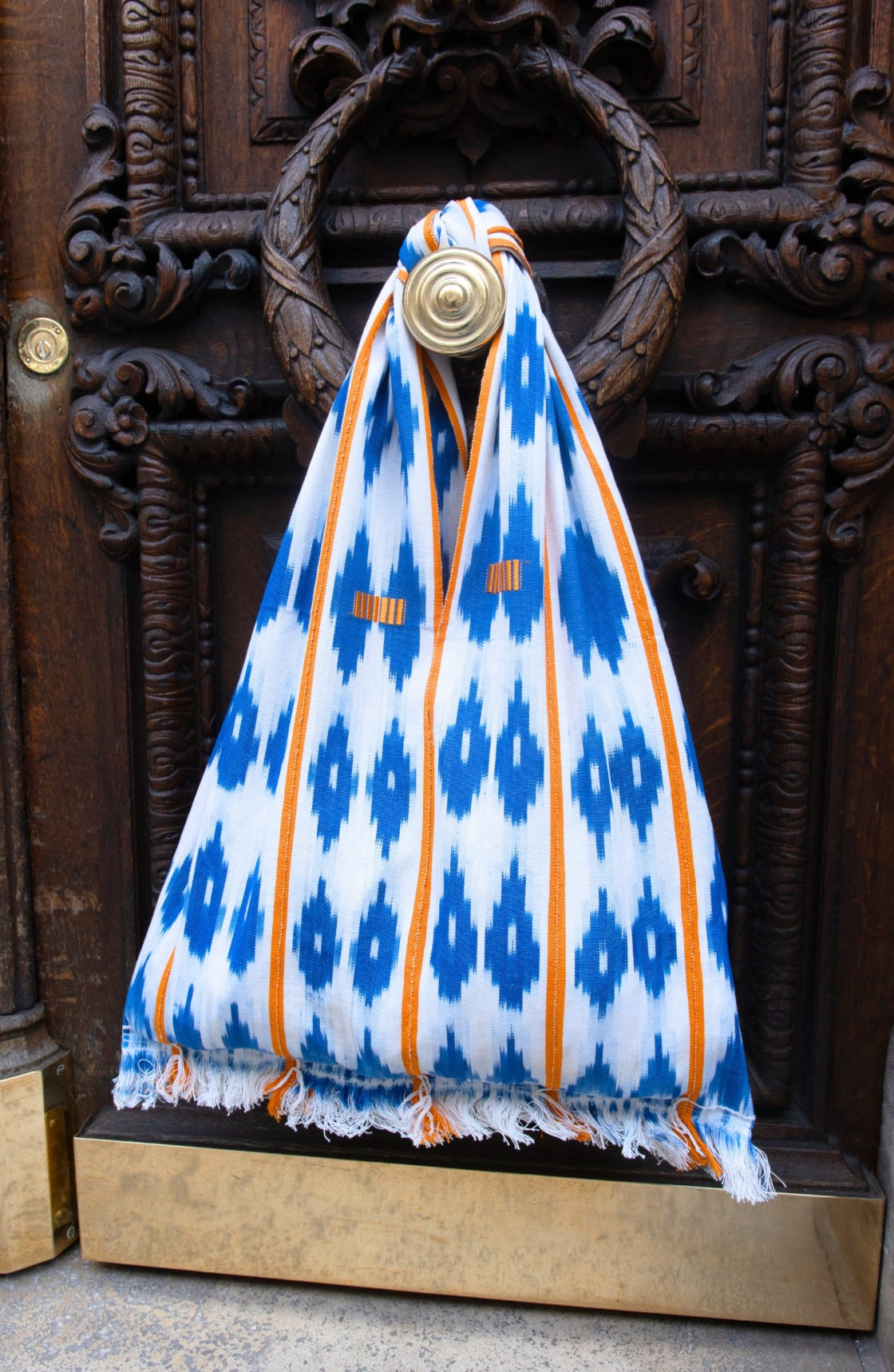 Cabas Kôkô — Tissu Baoulé tissé à la main Blanc