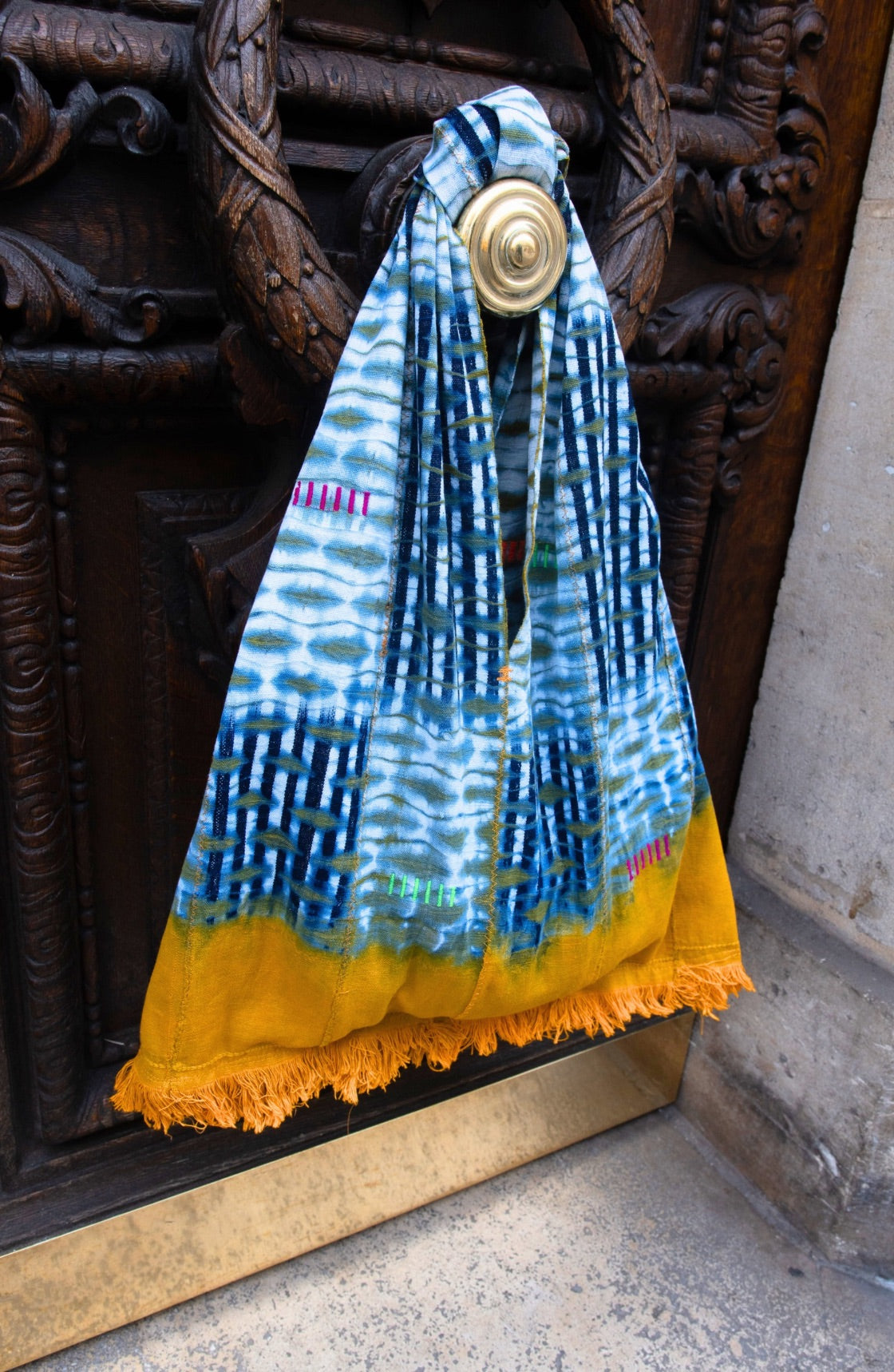 Cabas Kôkô — Tissu Baoulé tissé à la main Tiedye