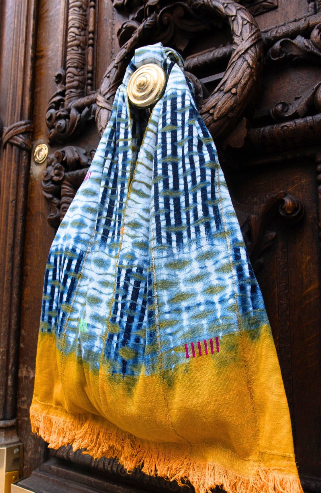 Cabas Kôkô — Tissu Baoulé tissé à la main Tiedye