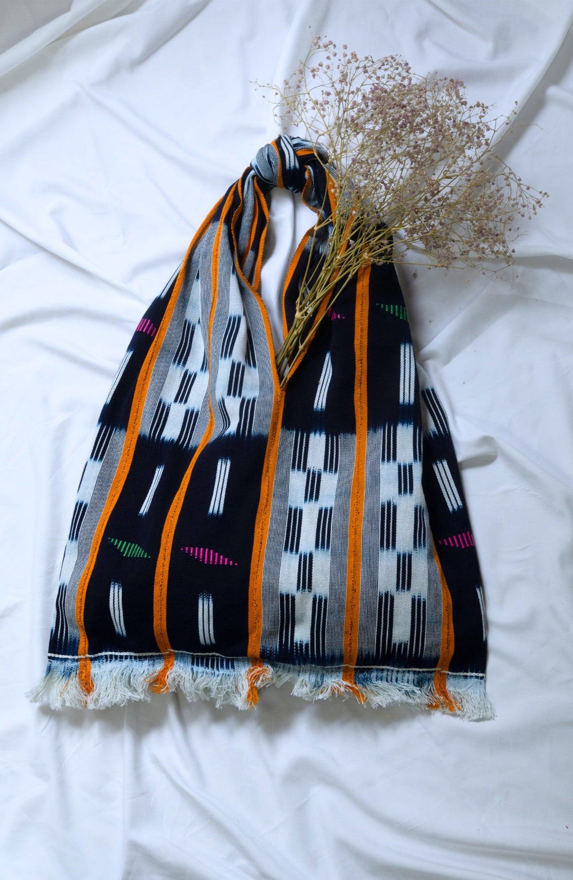 Cabas Kôkô — Tissu Baoulé tissé à la main Bleu