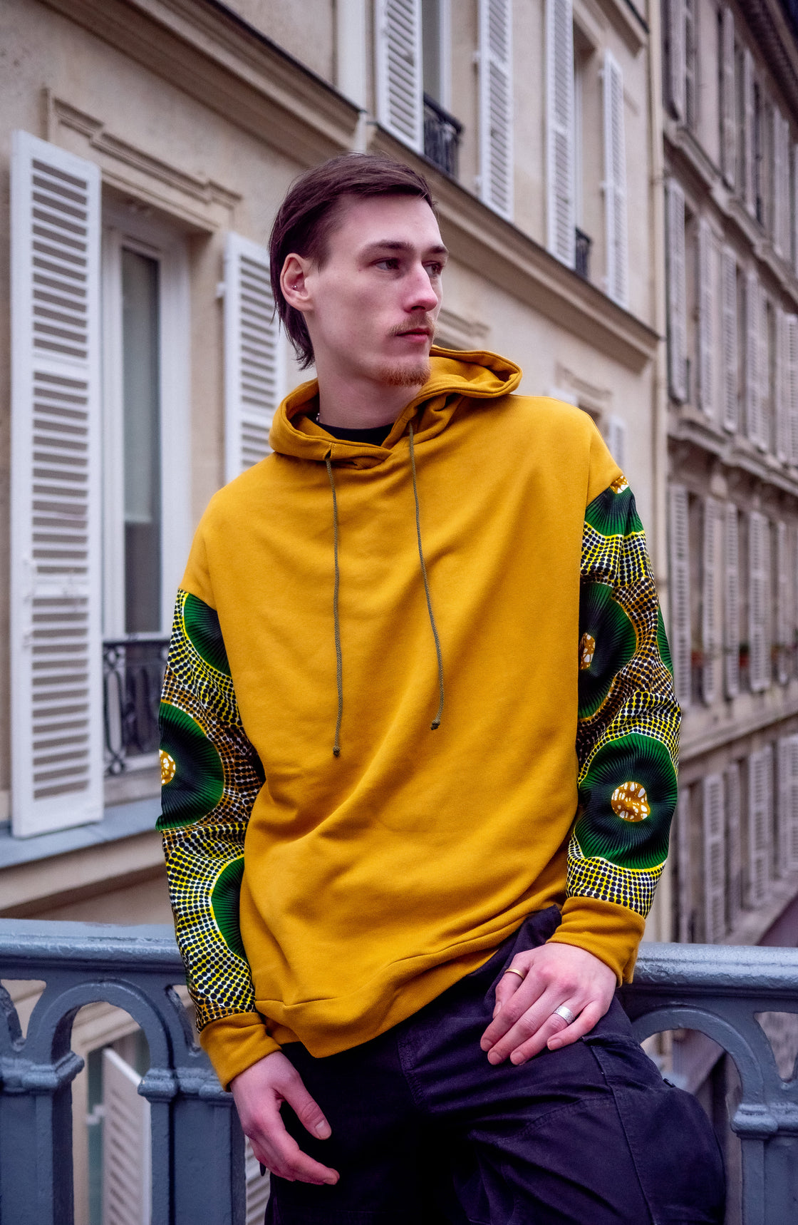 Hoodie wax Moutima Jaune Pondu