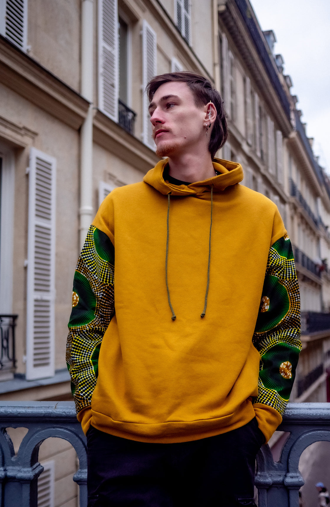Hoodie wax Moutima Jaune Pondu