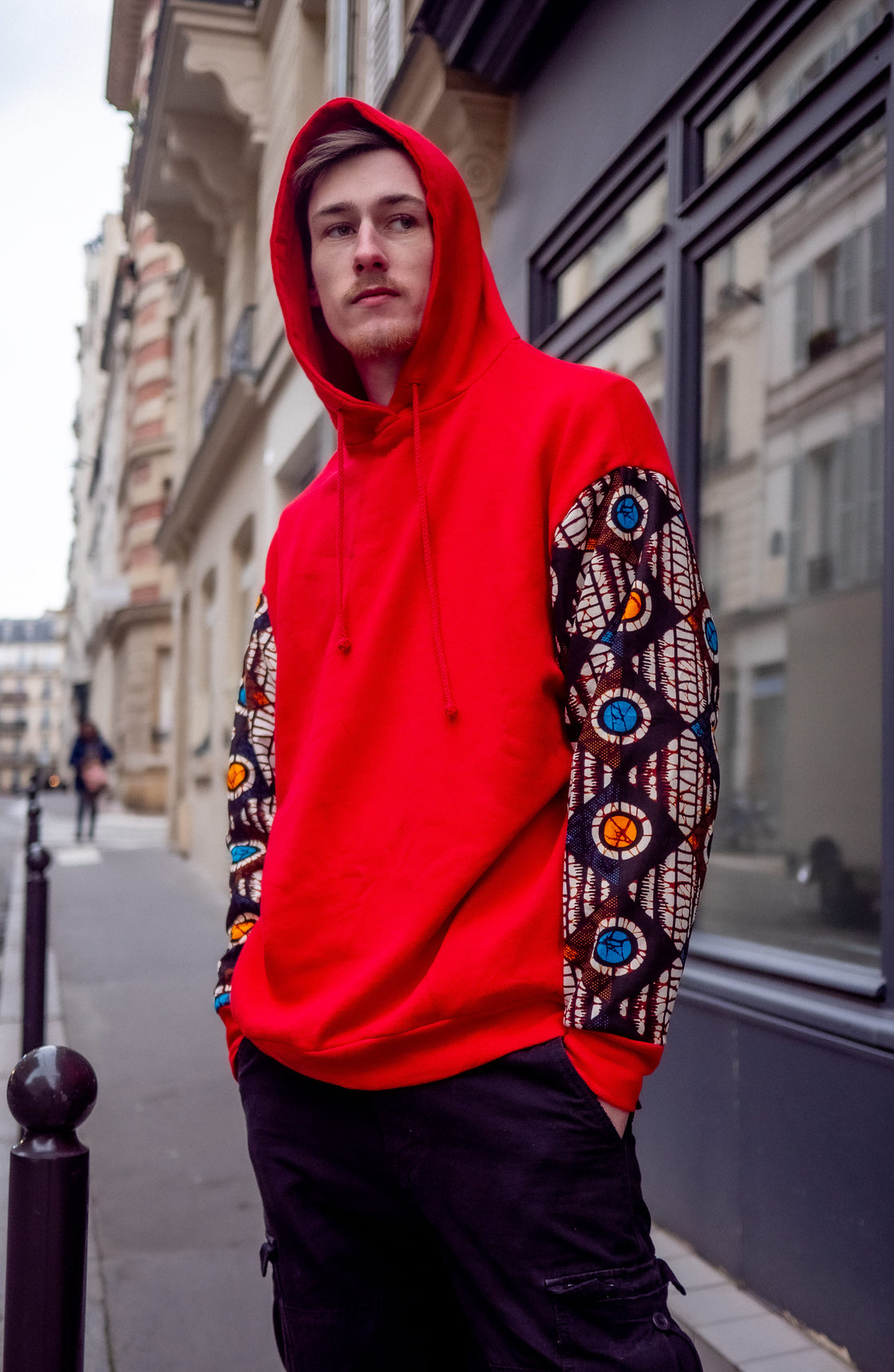 Hoodie wax Moutima Rouge