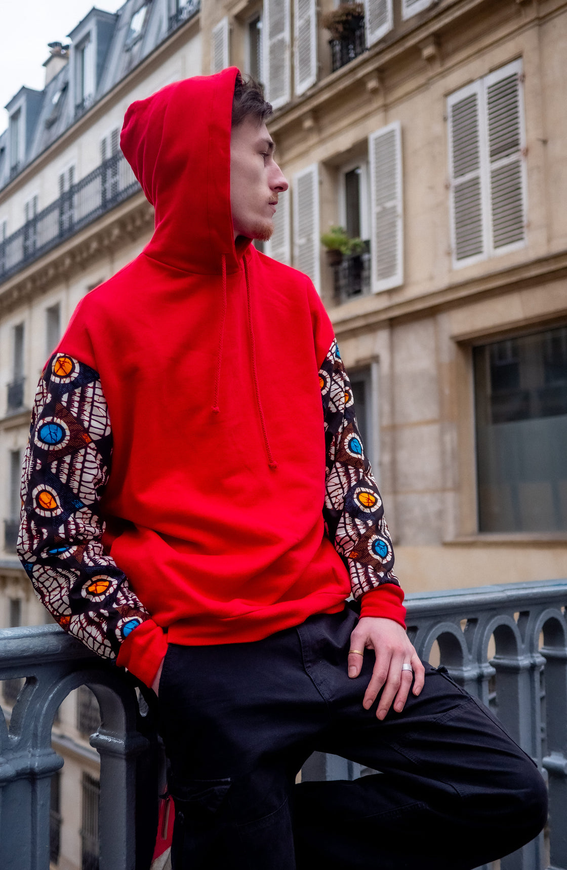 Hoodie wax Moutima Rouge