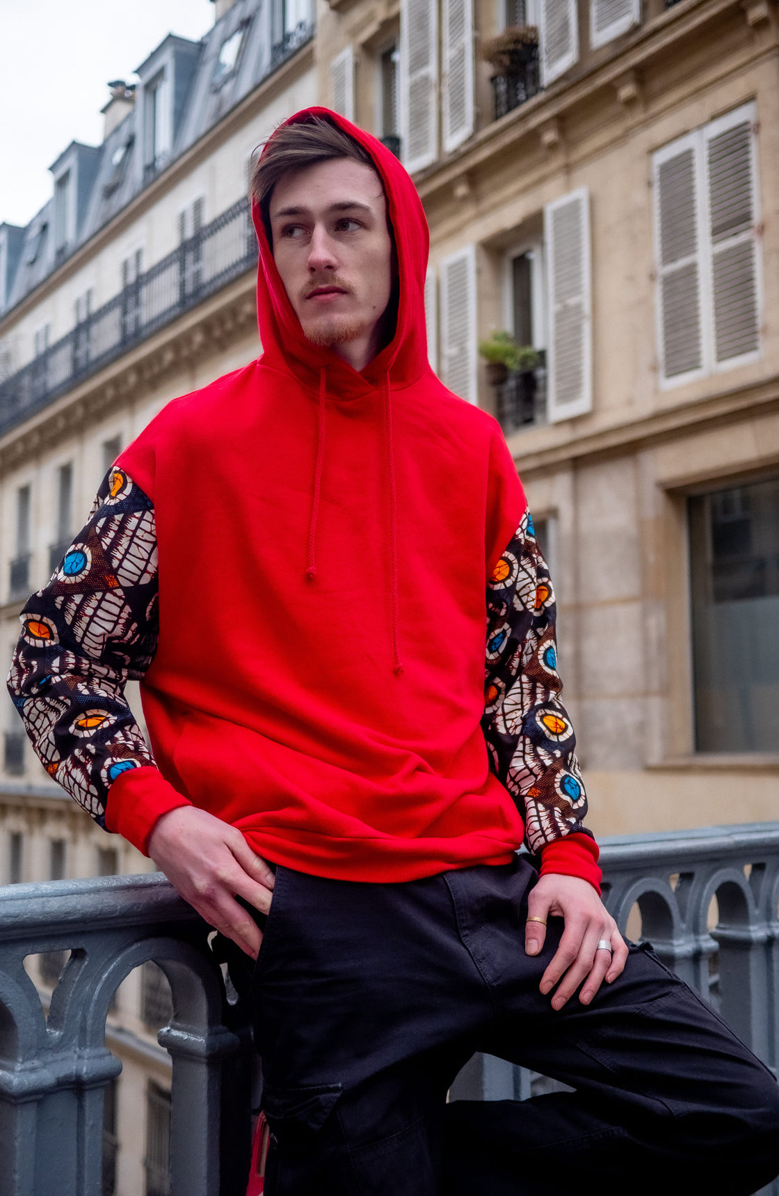 Hoodie wax Moutima Rouge