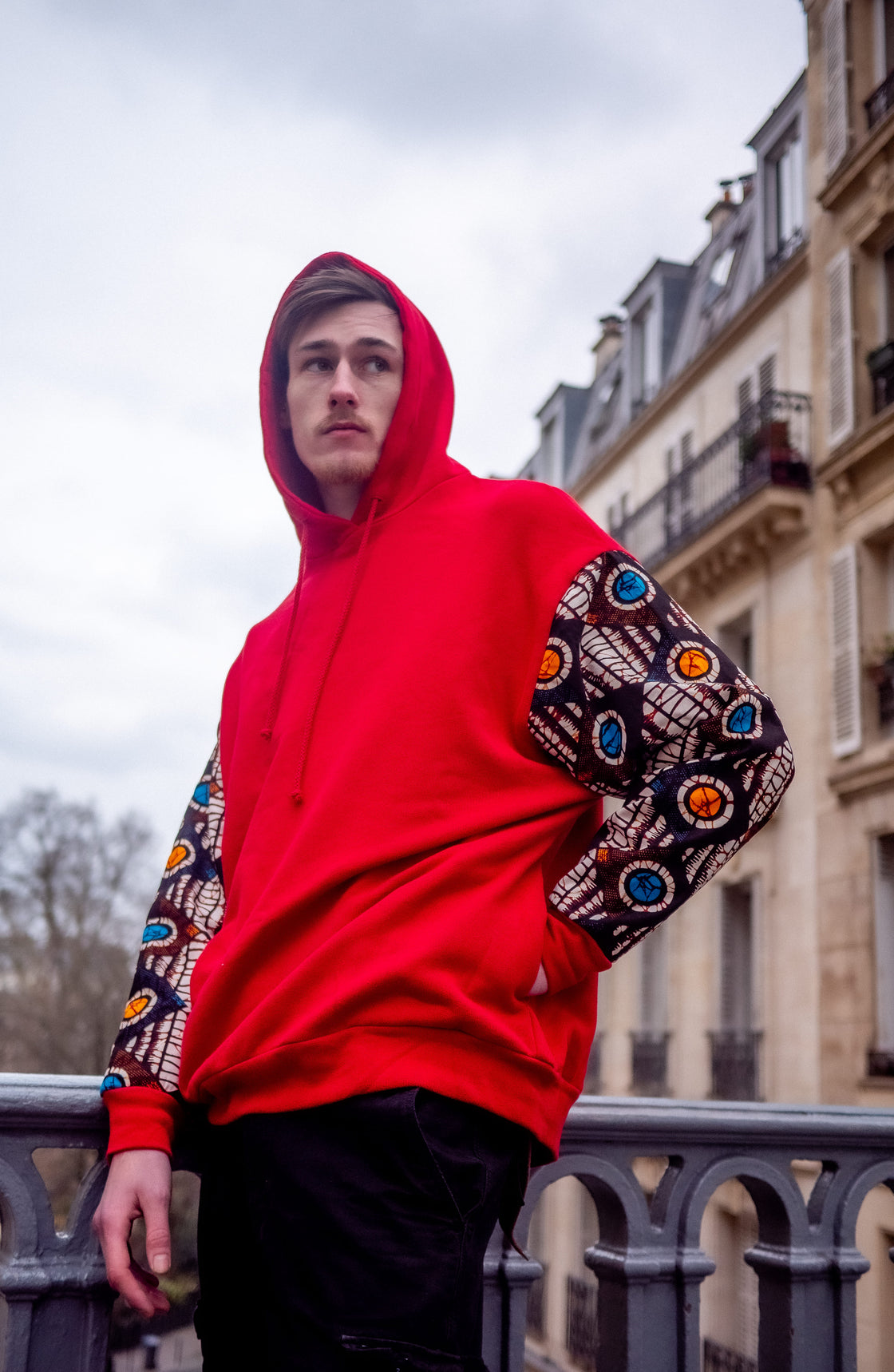 Hoodie wax Moutima Rouge