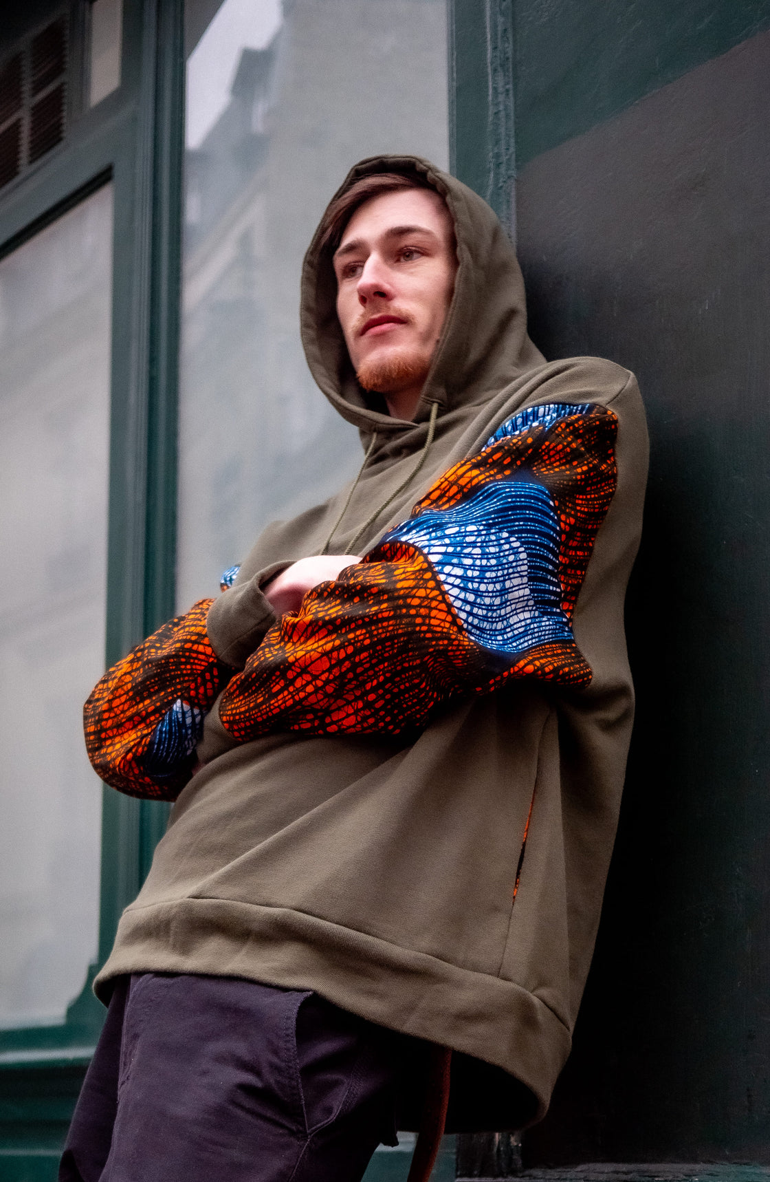 Hoodie wax Moutima Kaki