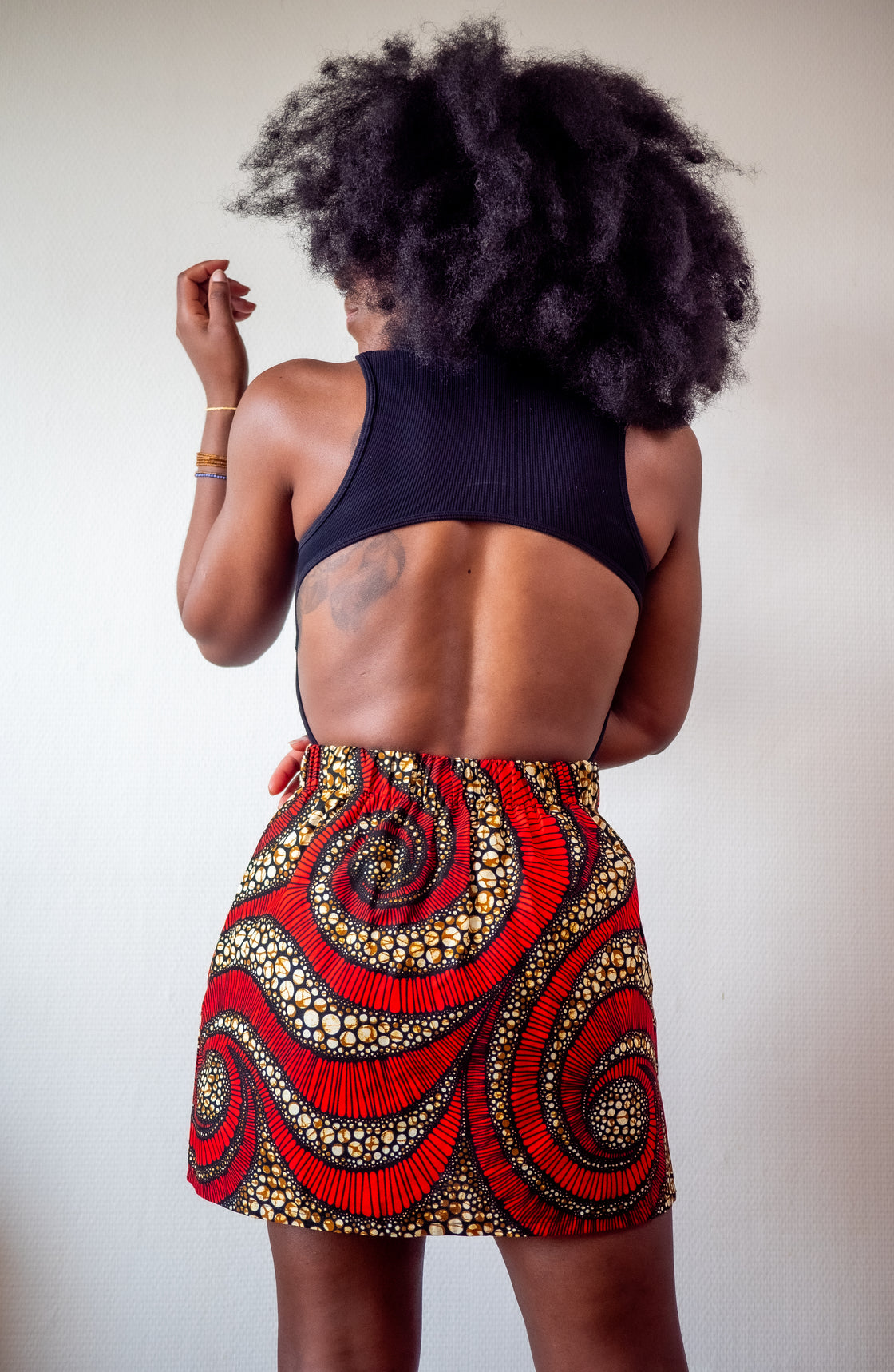Jupe mini en imprimé Wax africain - Lilala