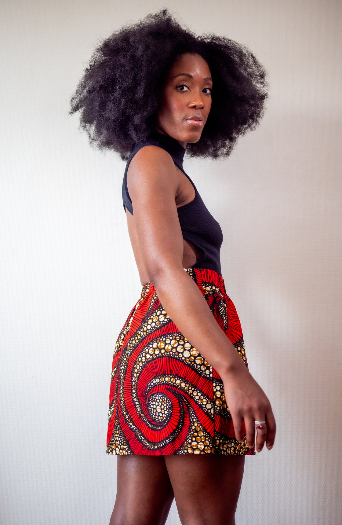 Jupe mini en imprimé Wax africain - Lilala