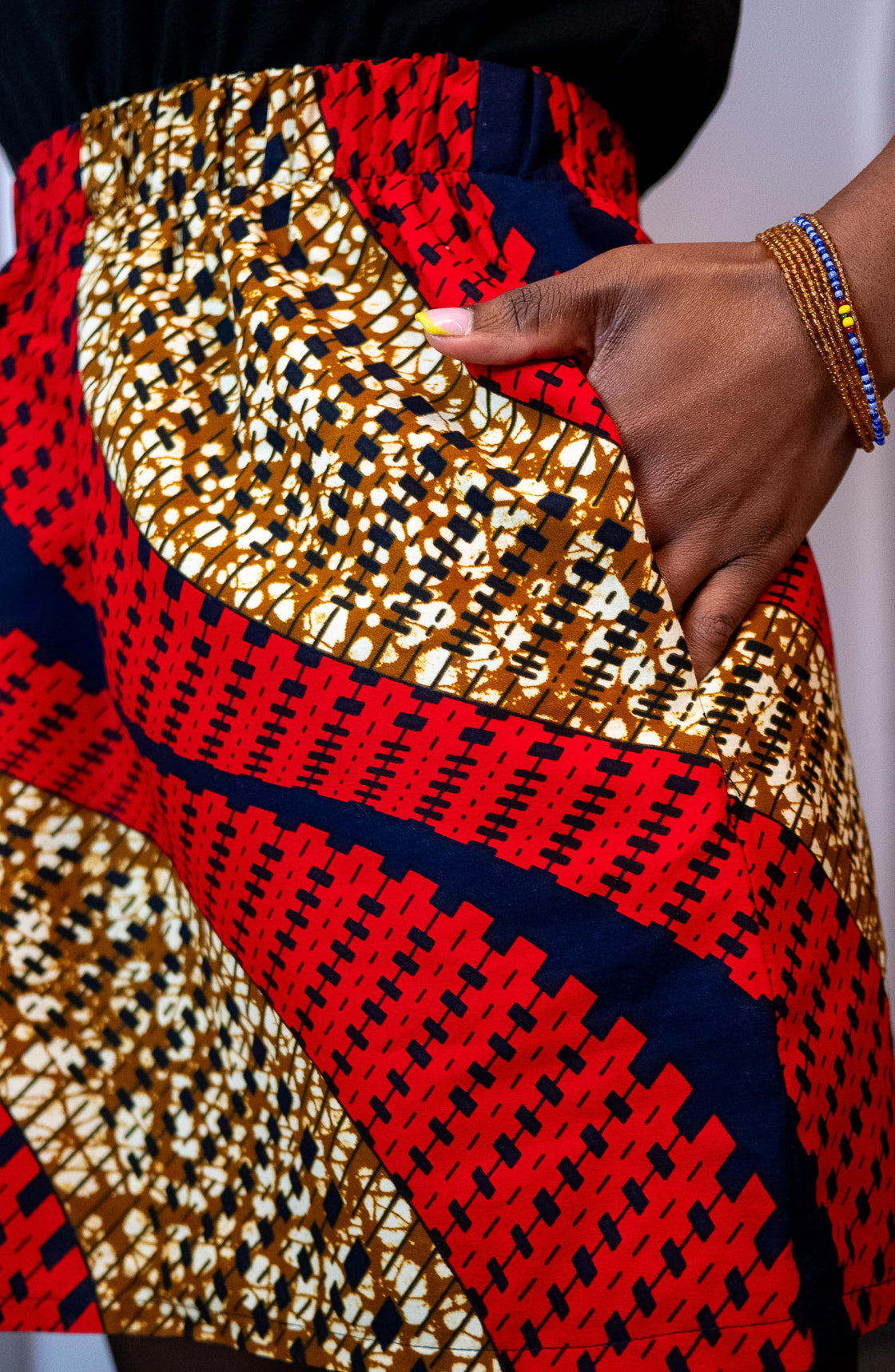 Jupe mini en imprimé Wax africain - Mbouaki