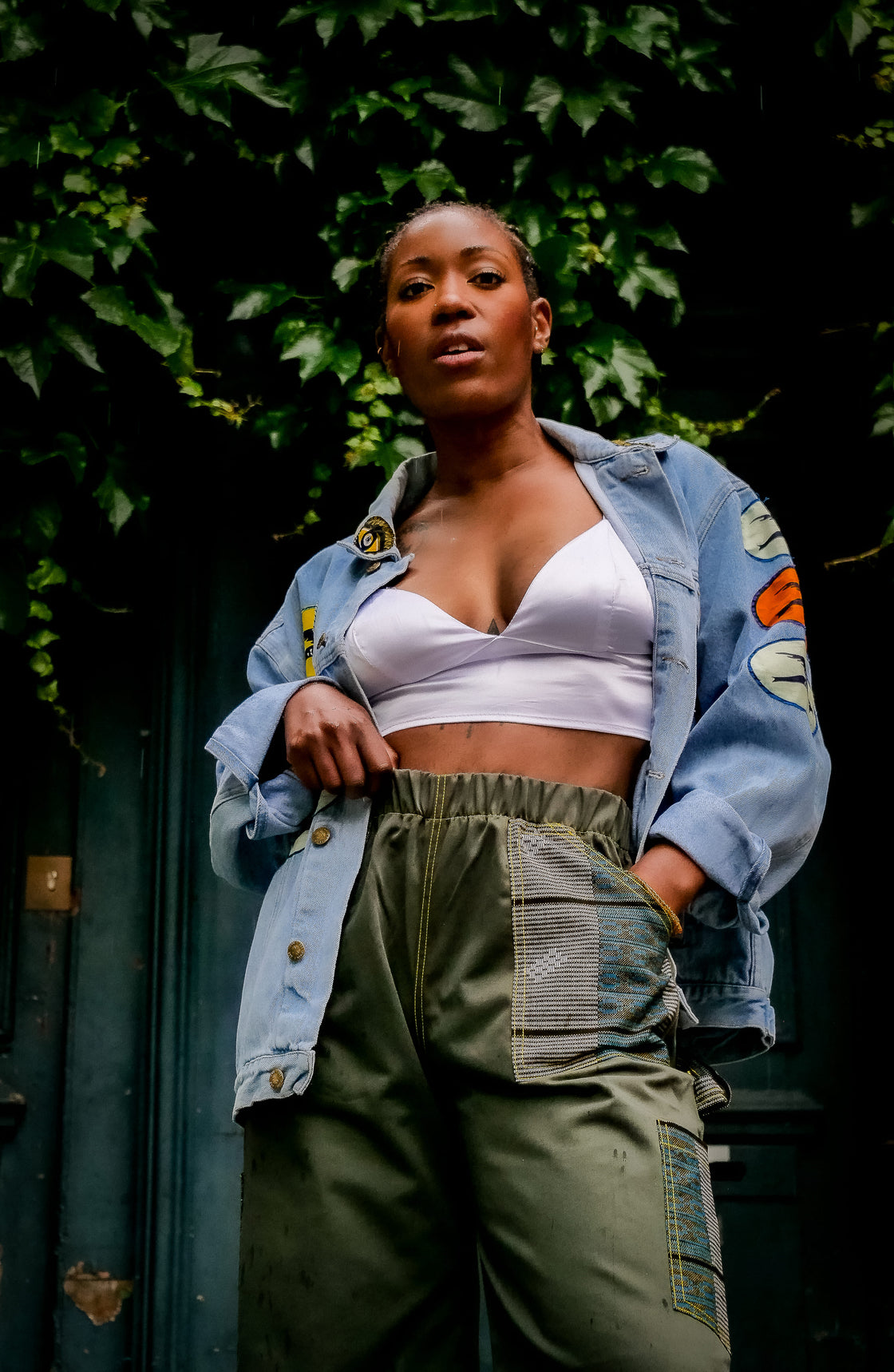 Veste en jean upcyclé - Hirondelles