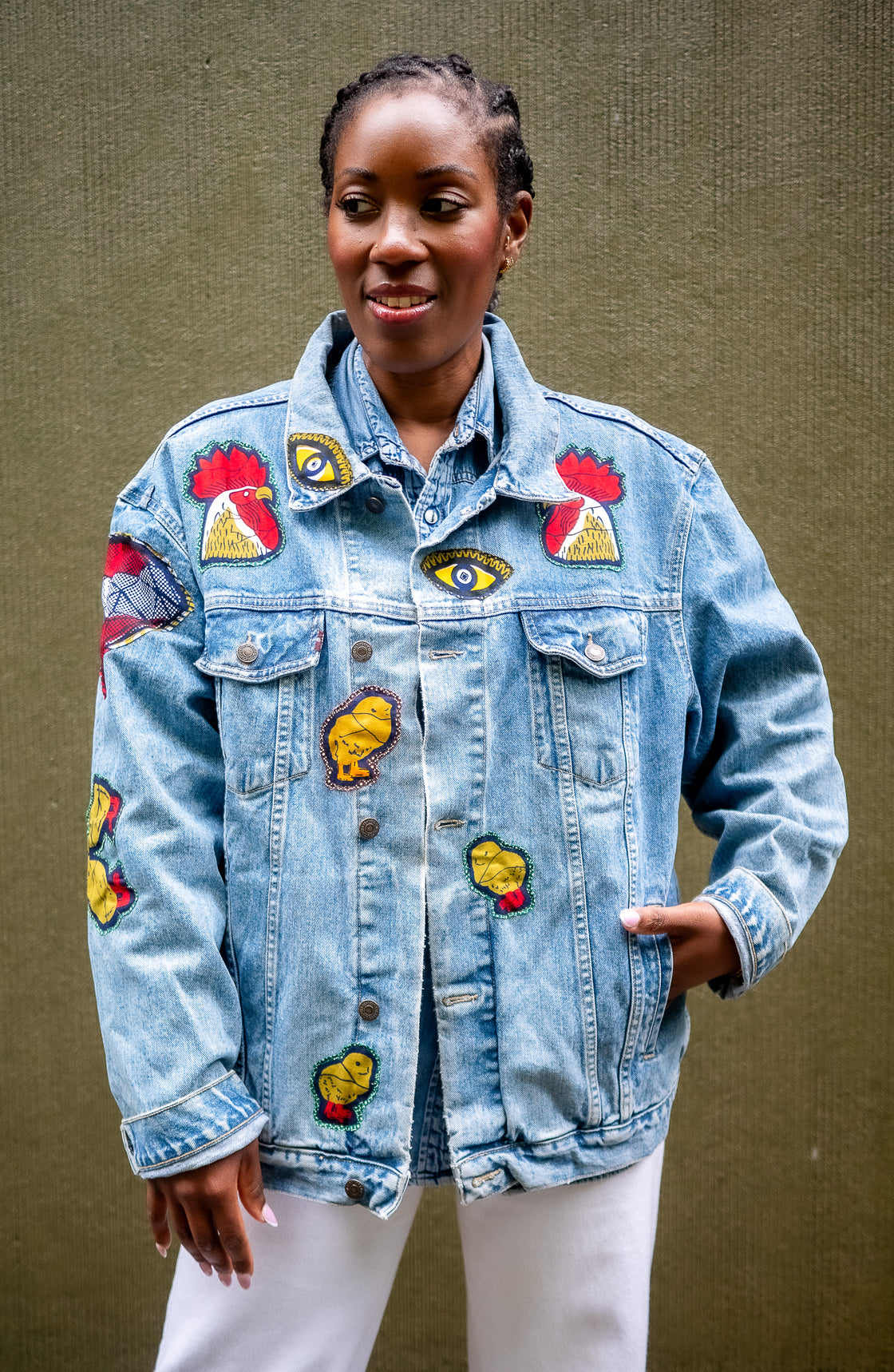 Veste en jean upcyclé - Coq