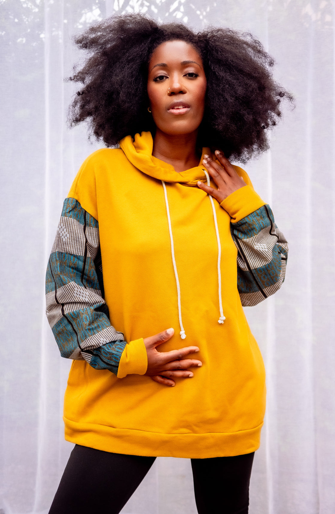 Hoodie wax Moutima Jaune