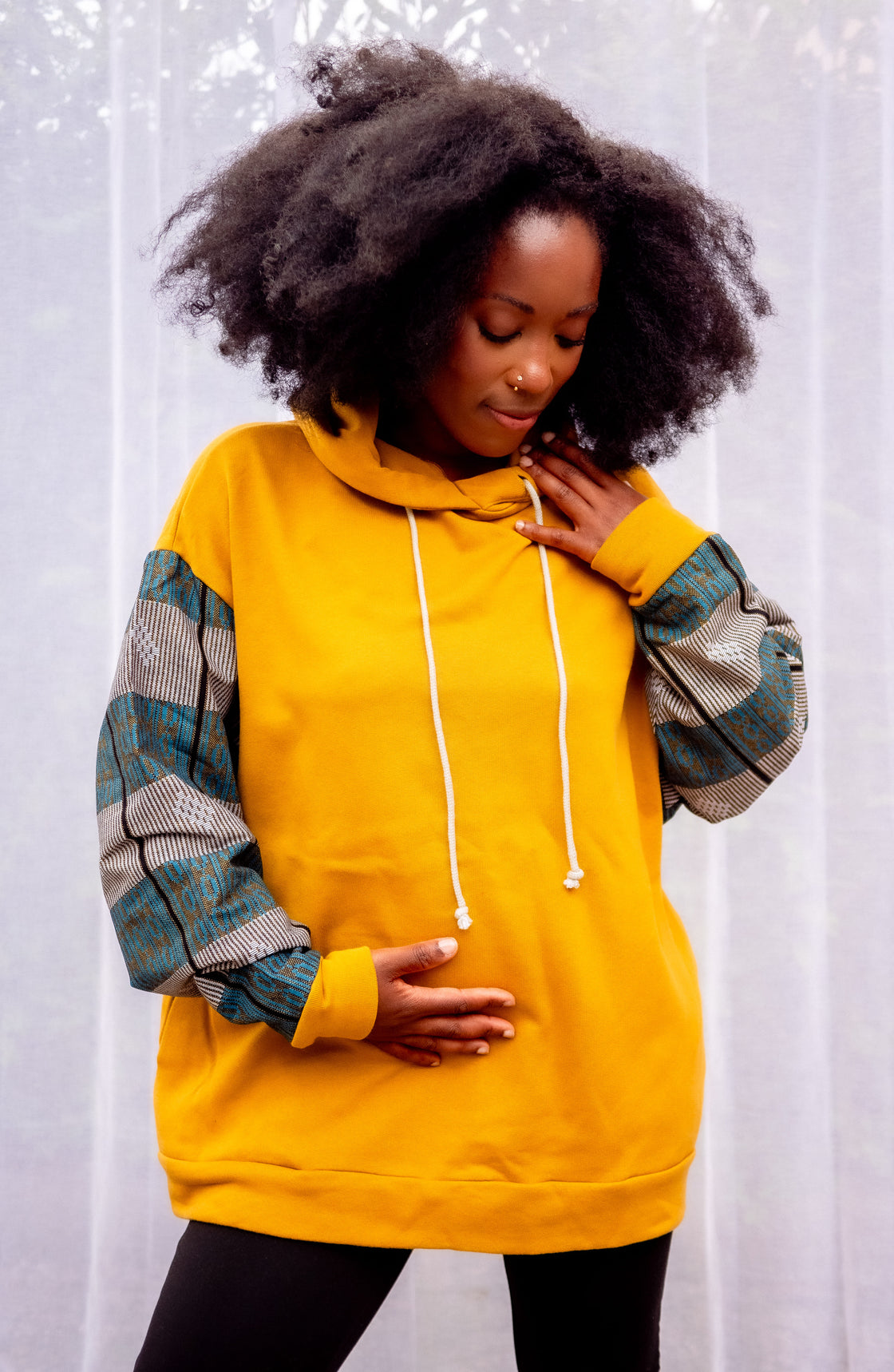 Hoodie wax Moutima Jaune