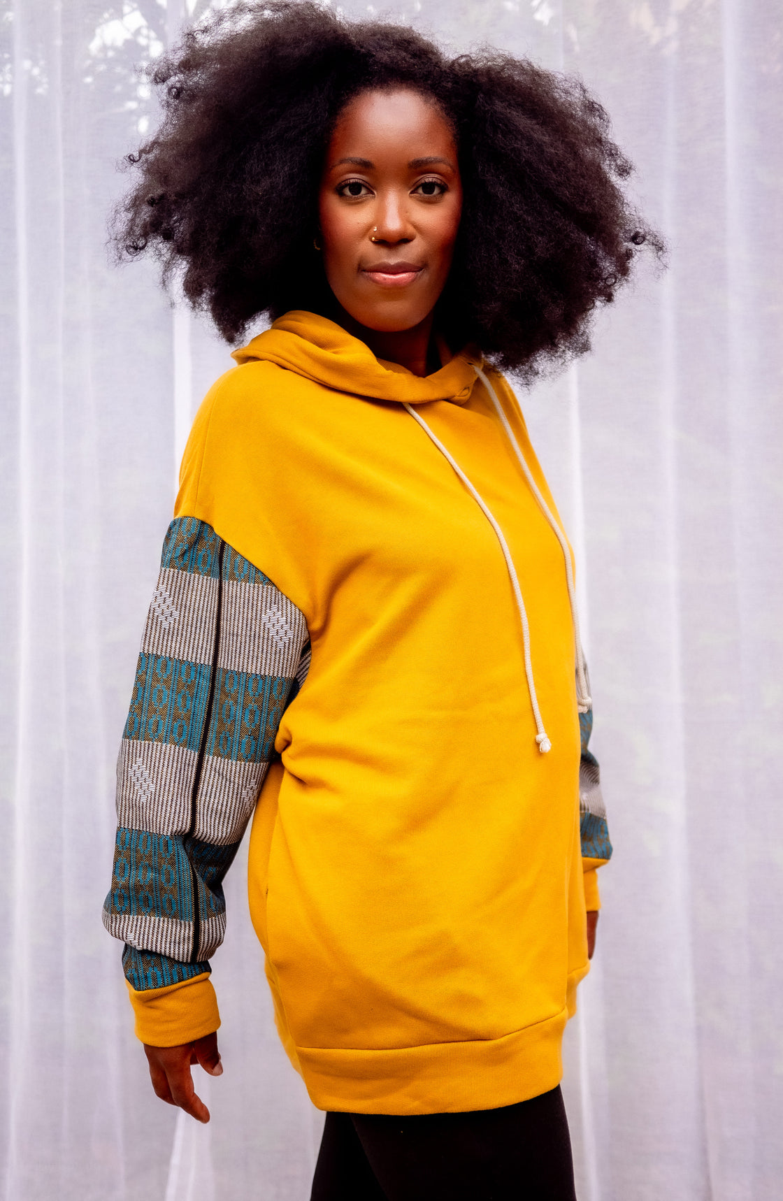 Hoodie wax Moutima Jaune