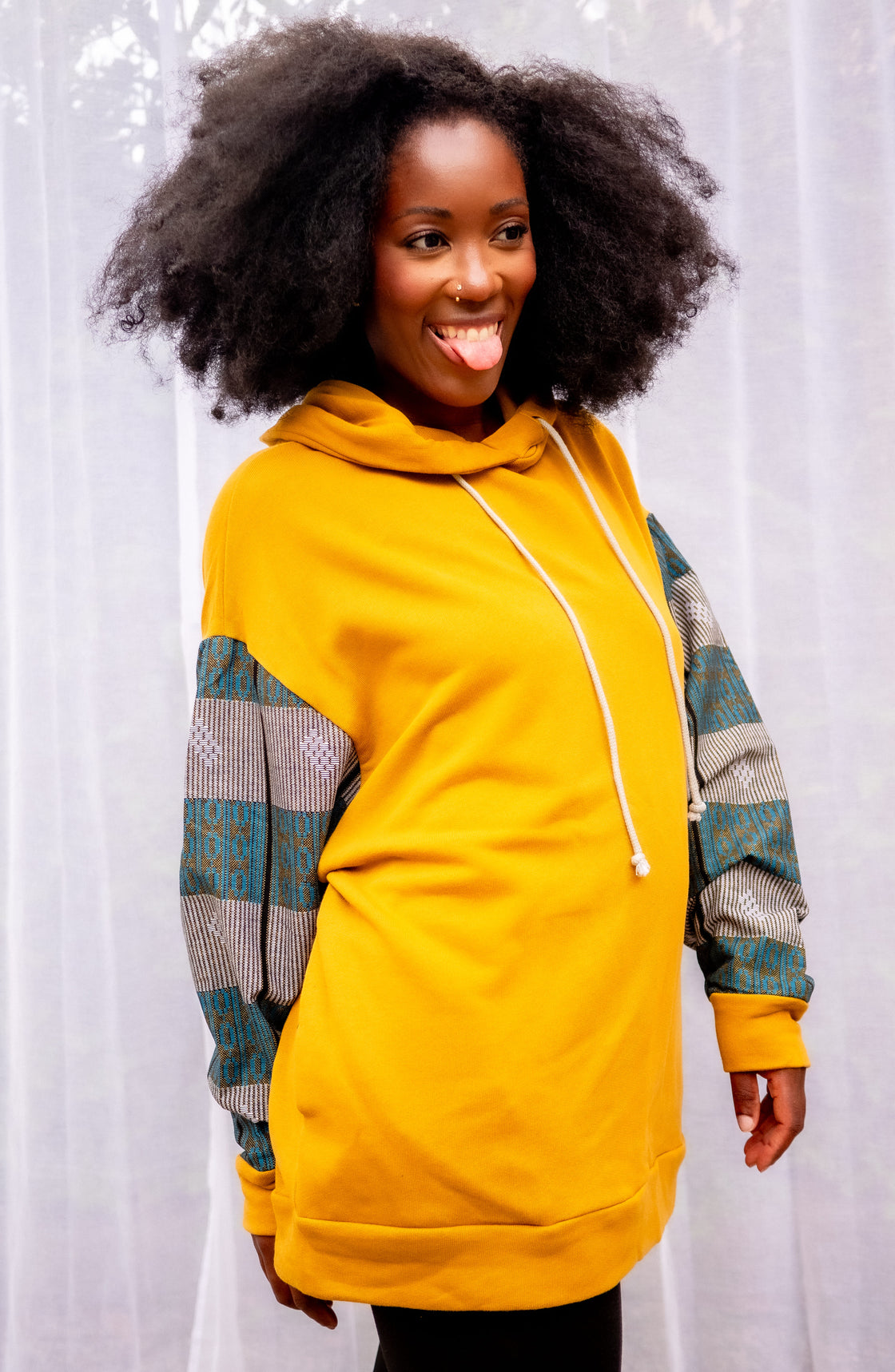 Hoodie wax Moutima Jaune