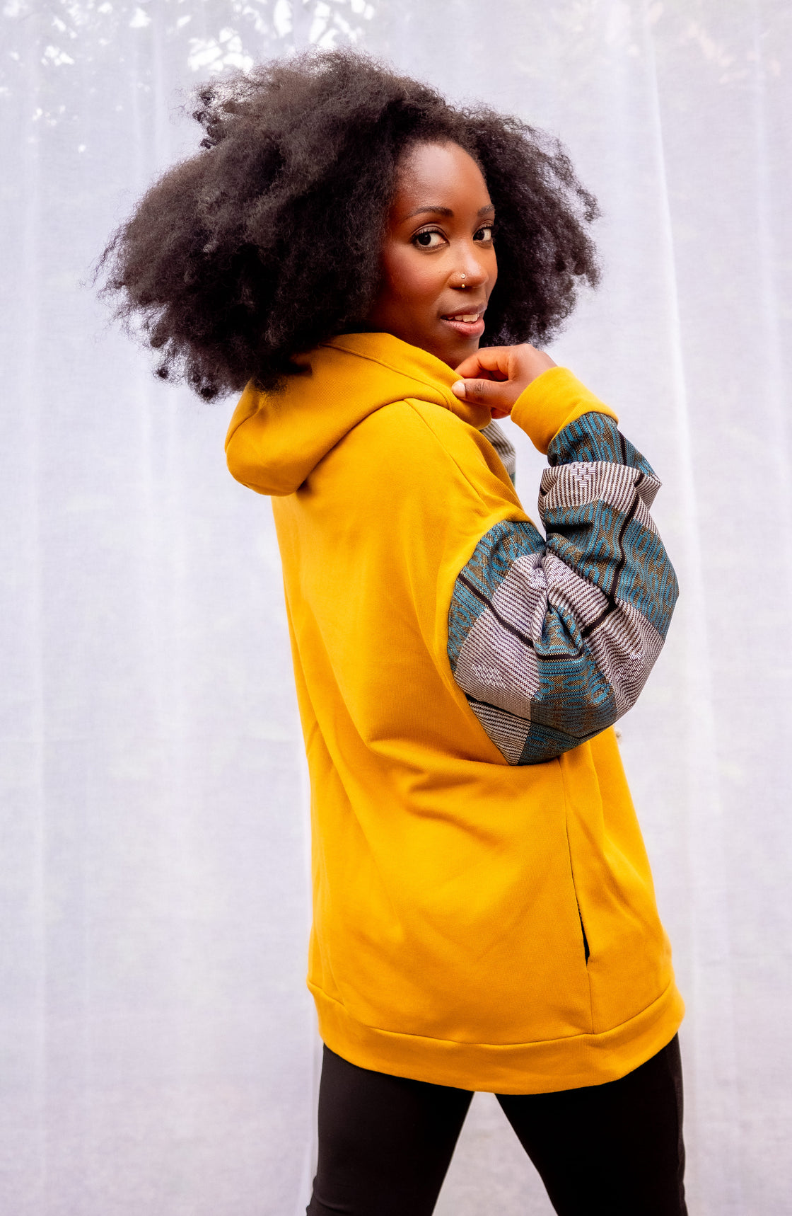Hoodie wax Moutima Jaune