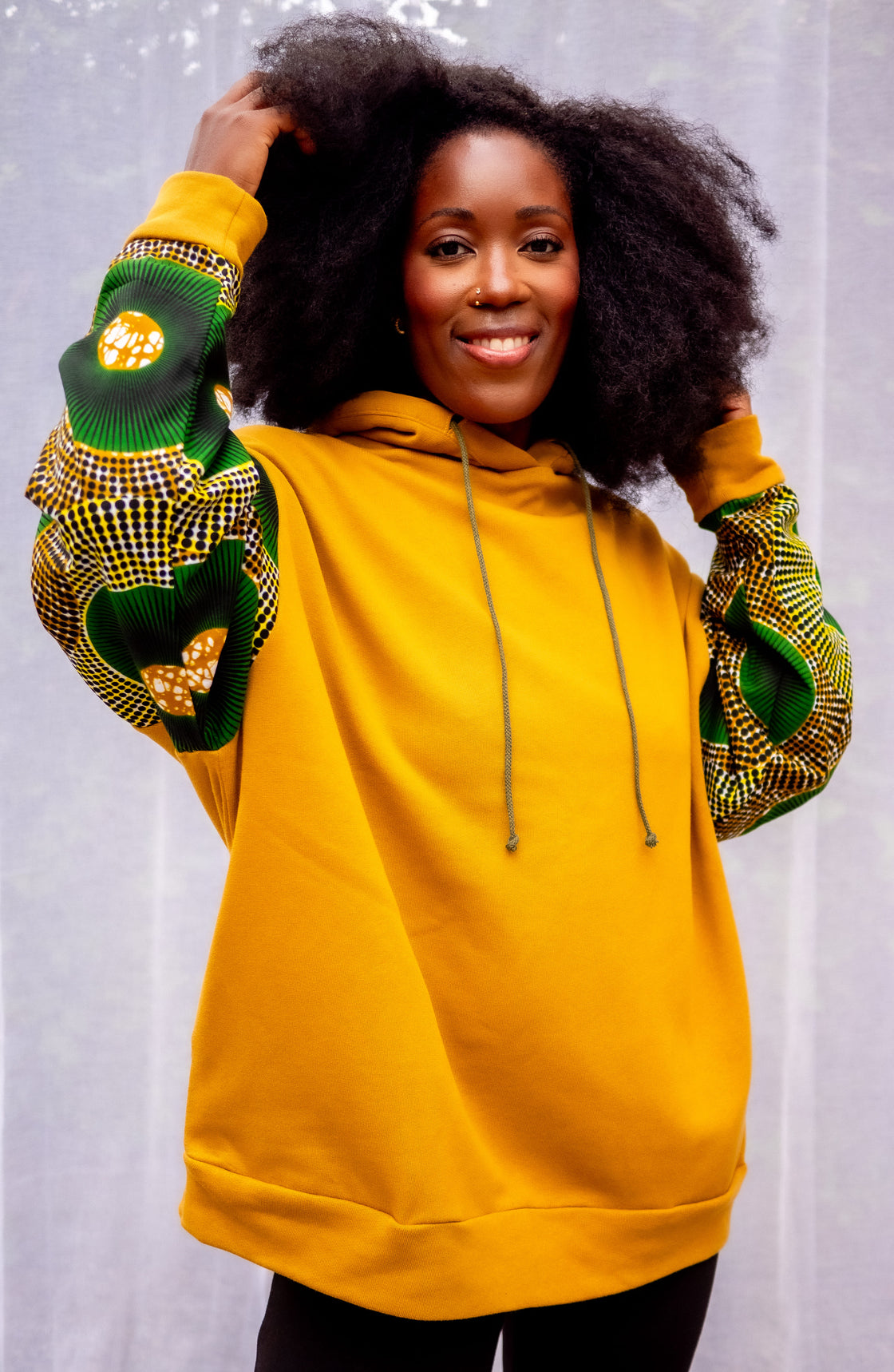 Hoodie wax Moutima Jaune Pondu