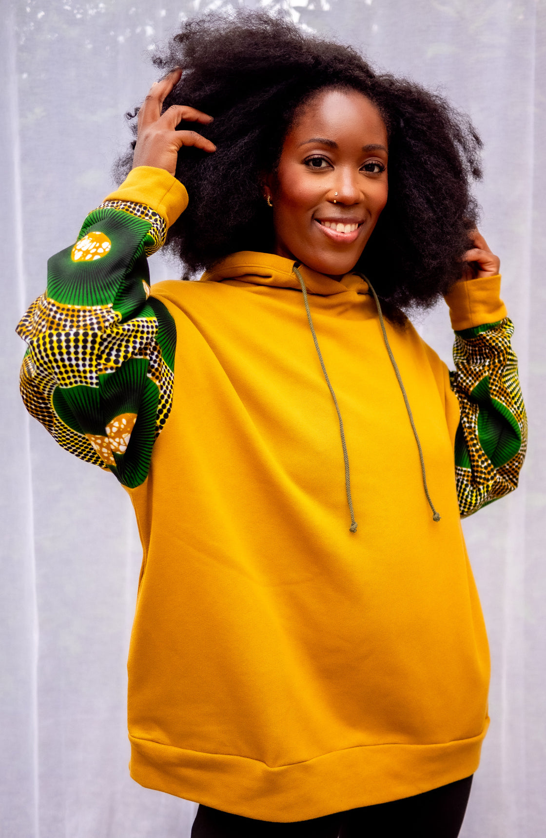 Hoodie wax Moutima Jaune Pondu
