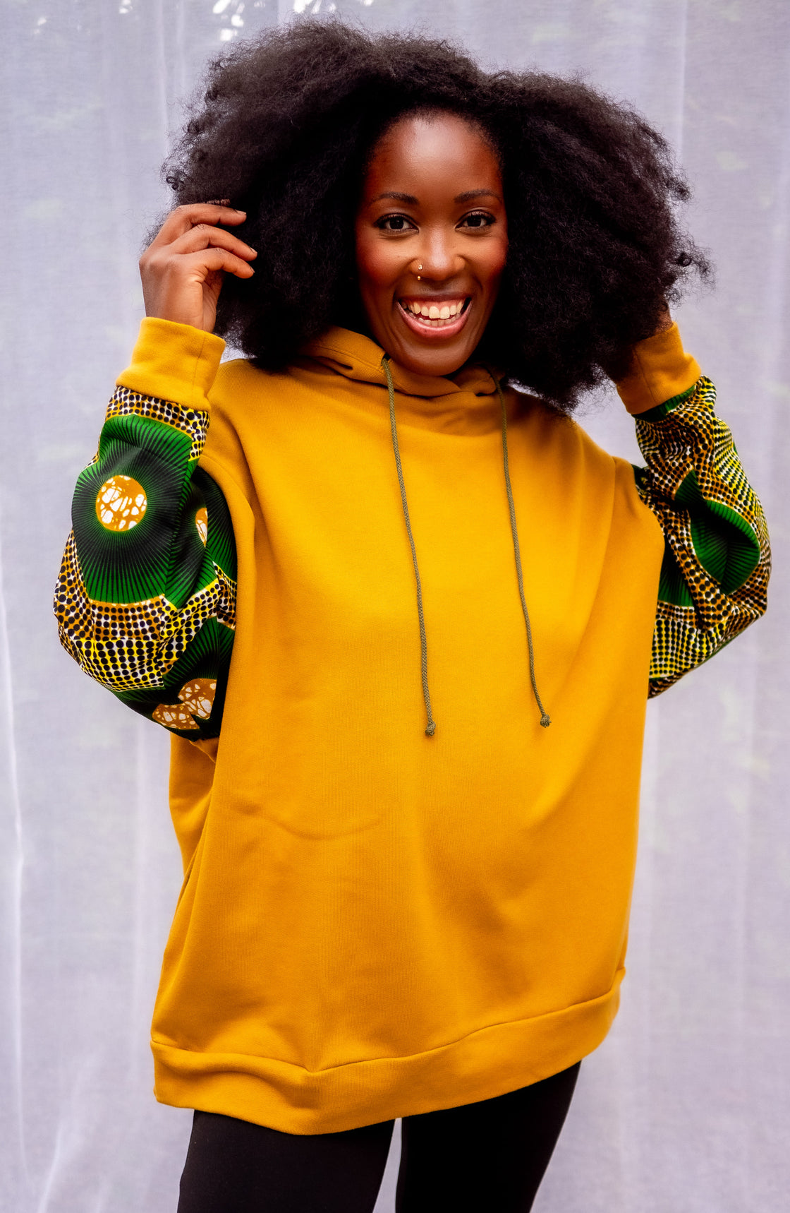 Hoodie wax Moutima Jaune Pondu