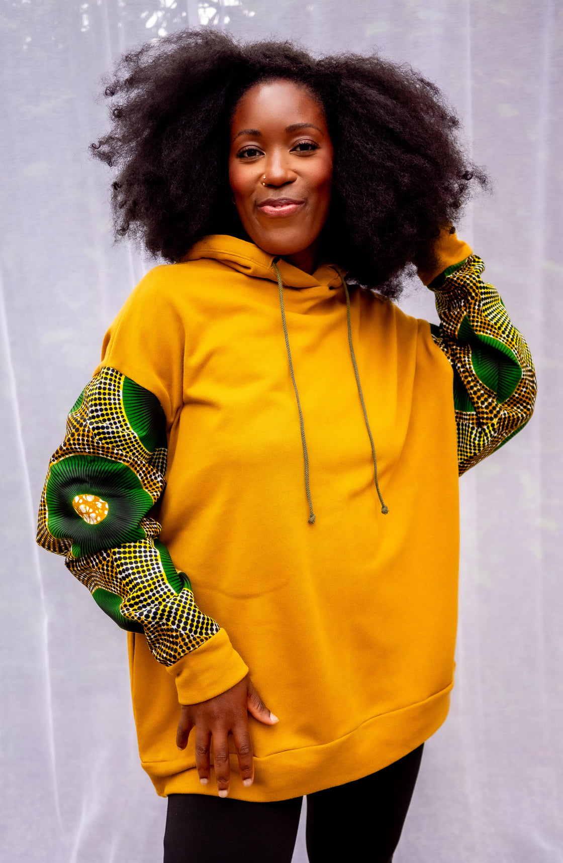 Hoodie wax Moutima Jaune Pondu