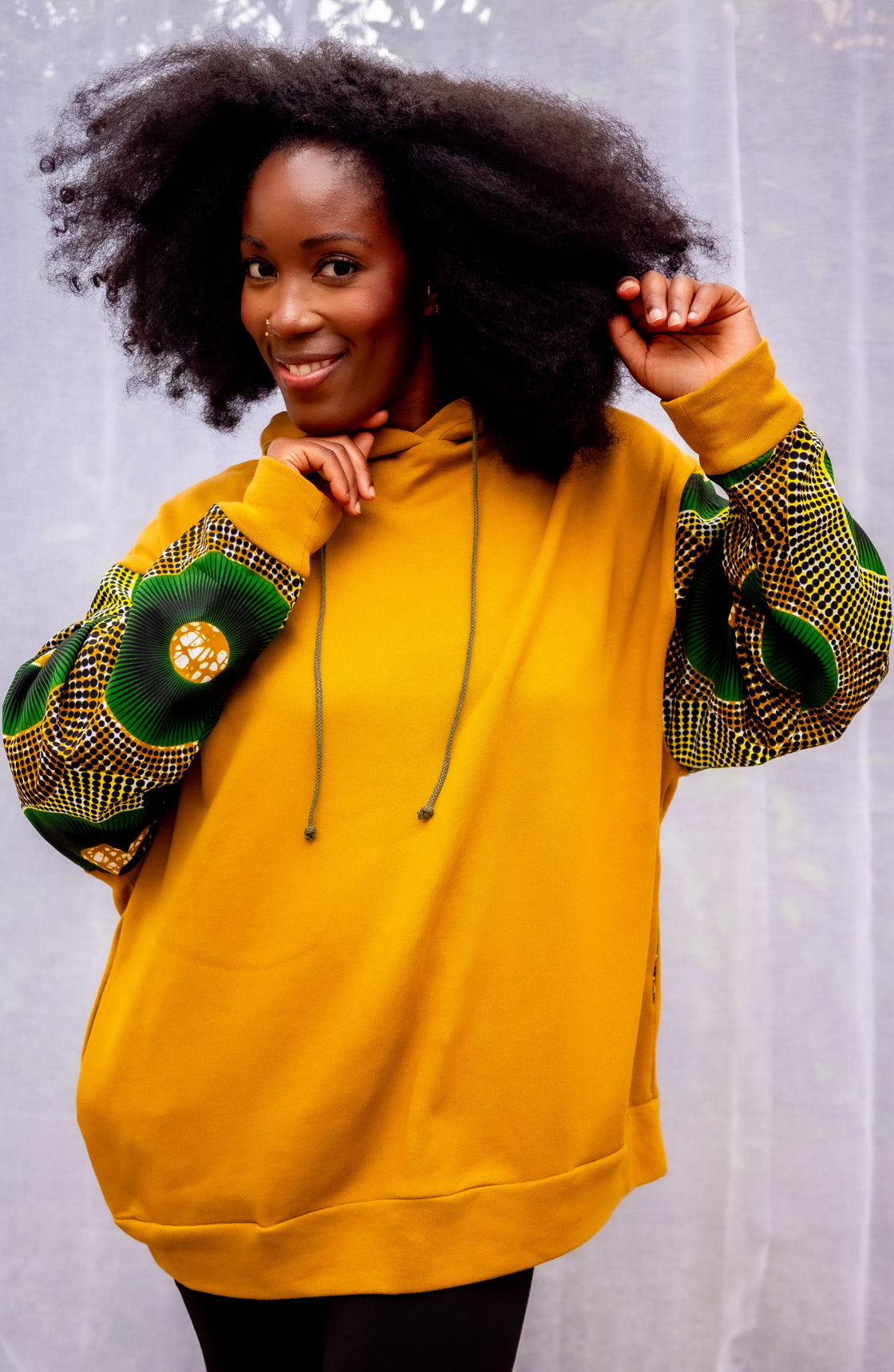 Hoodie wax Moutima Jaune Pondu