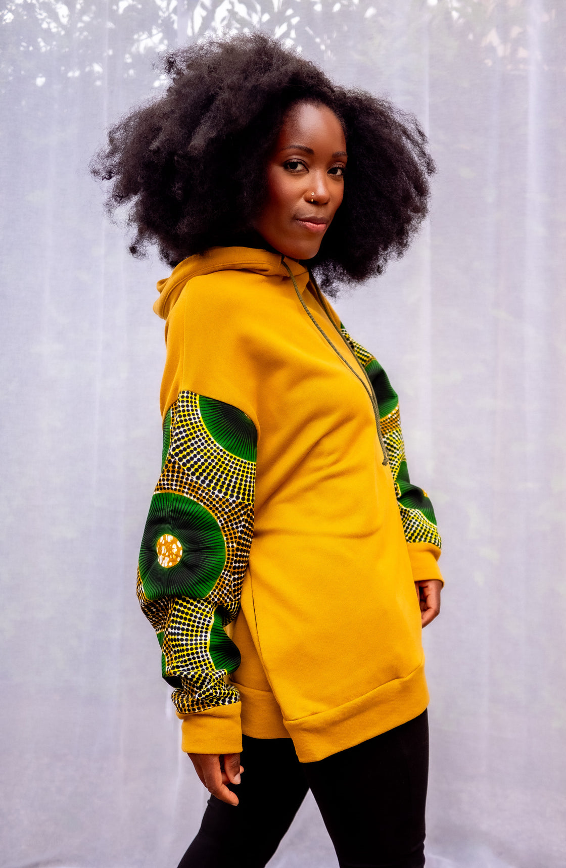 Hoodie wax Moutima Jaune Pondu