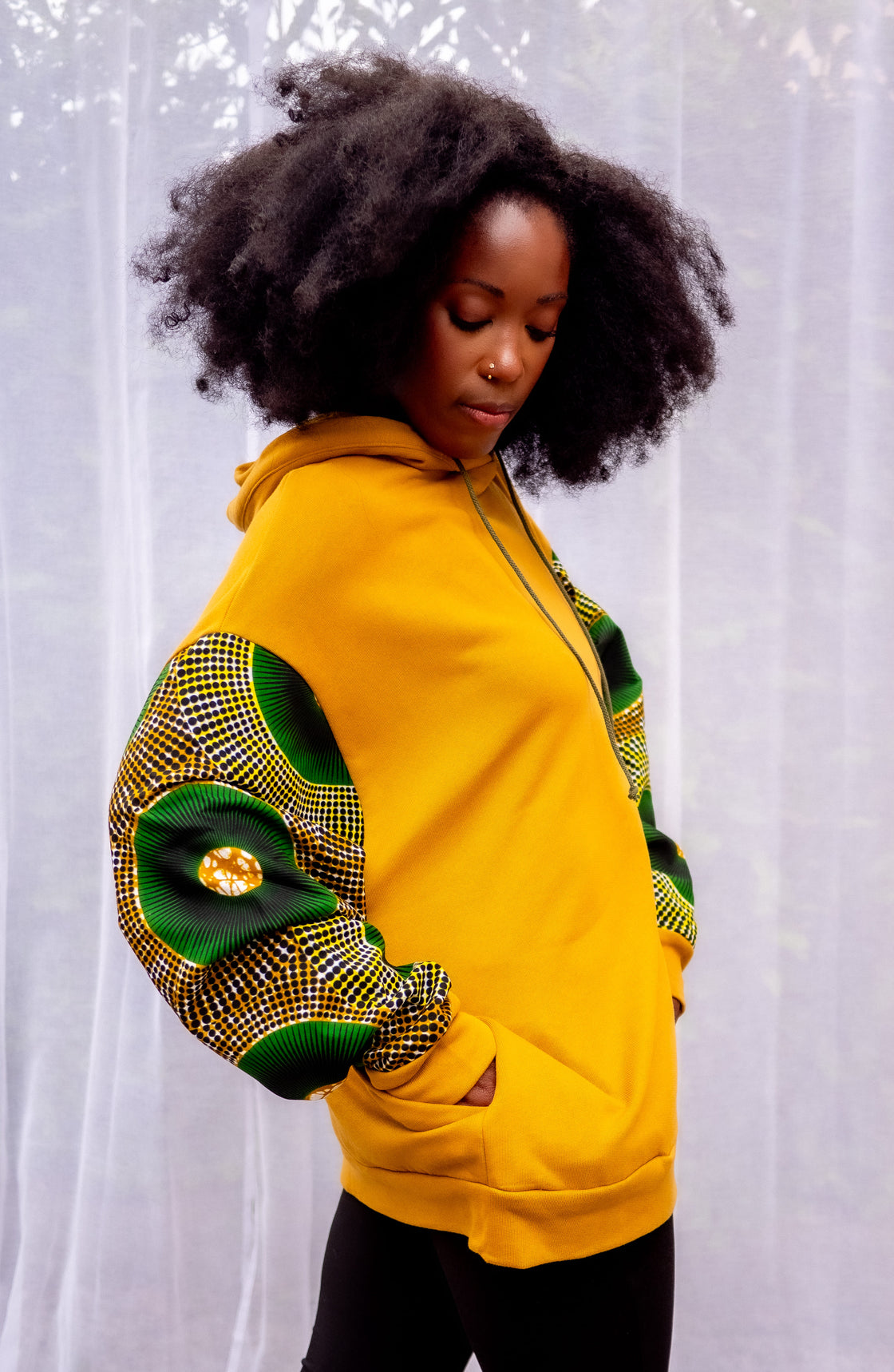 Hoodie wax Moutima Jaune Pondu
