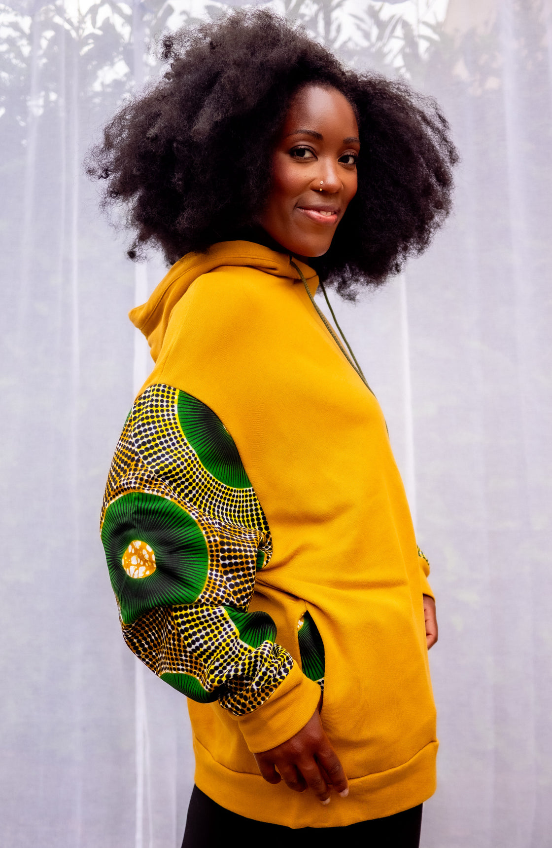 Hoodie wax Moutima Jaune Pondu