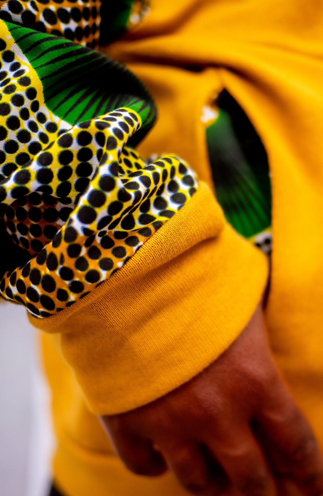 Hoodie wax Moutima Jaune Pondu