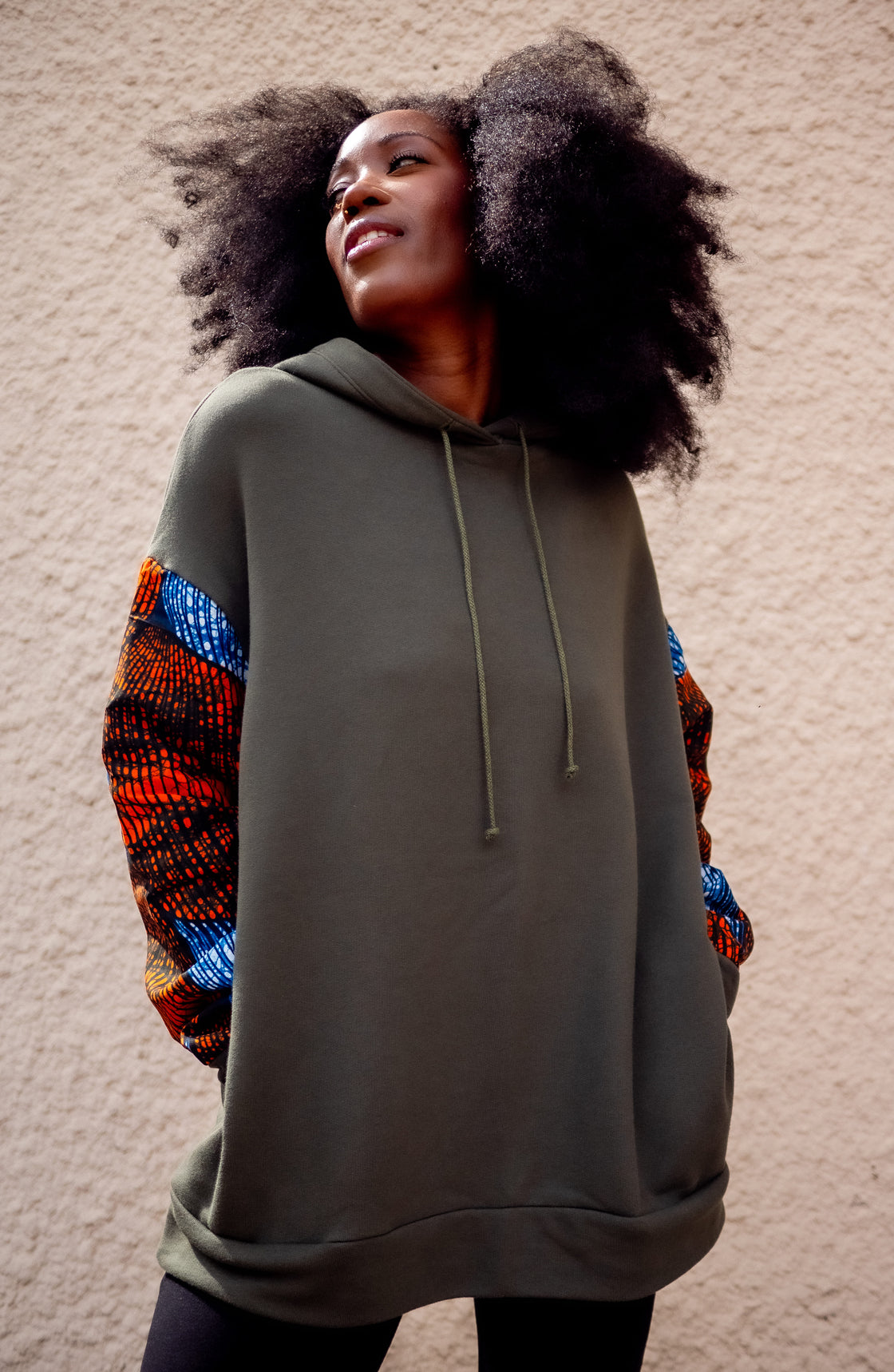 Hoodie wax Moutima Kaki