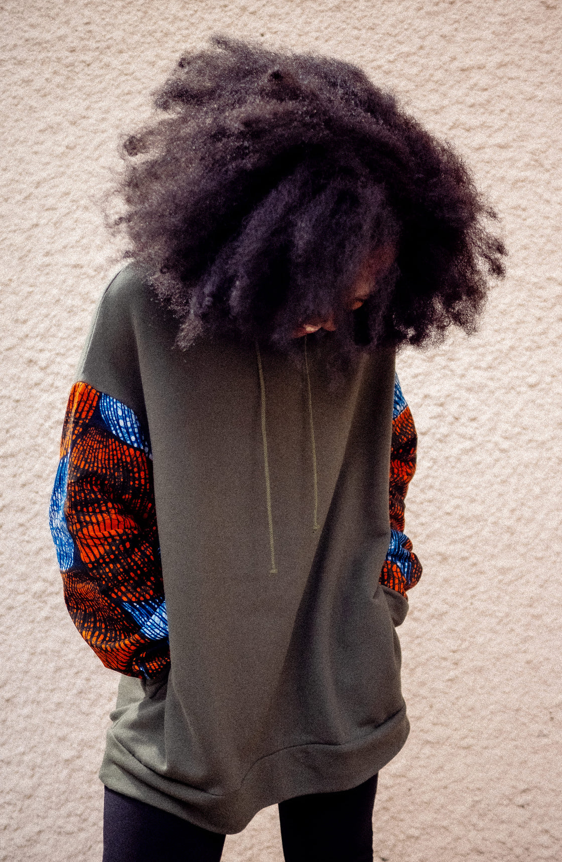 Hoodie wax Moutima Kaki