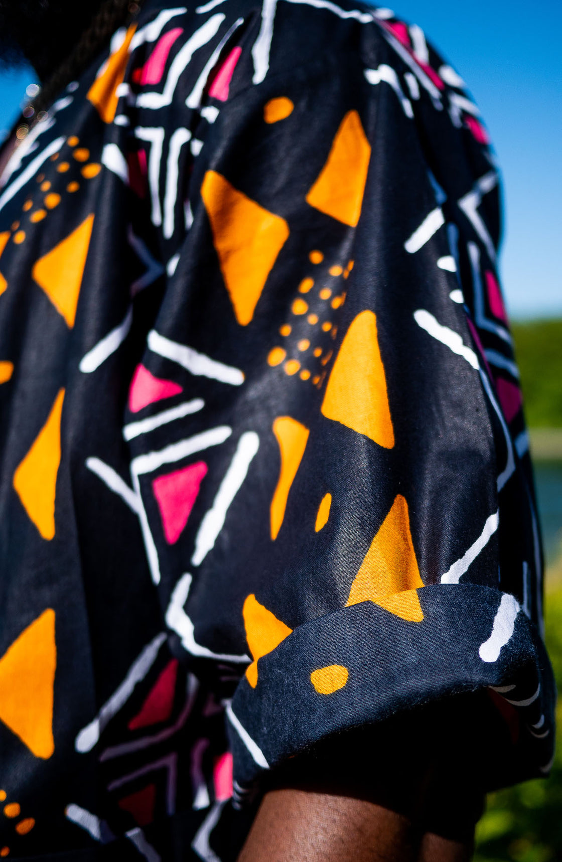 Kimono en imprimé Wax africain - Bogo Orange