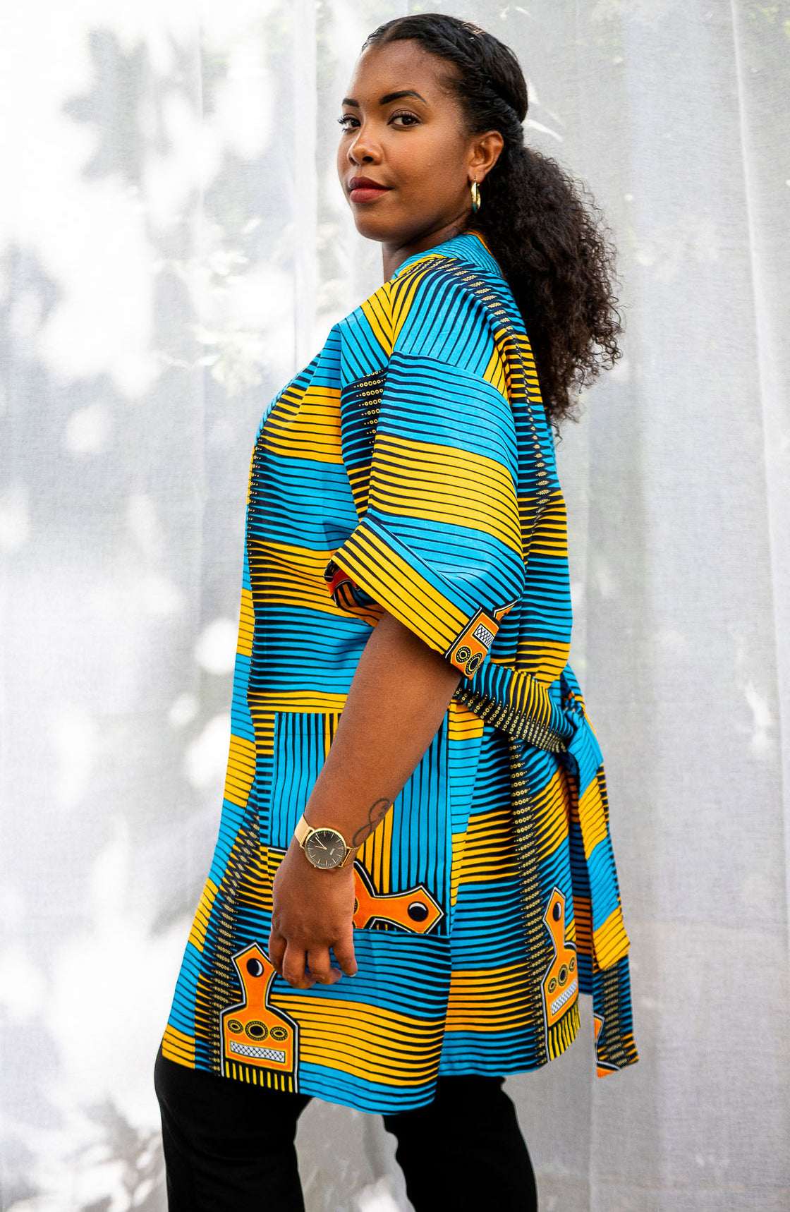 Kimono en imprimé Wax africain - Nsanou