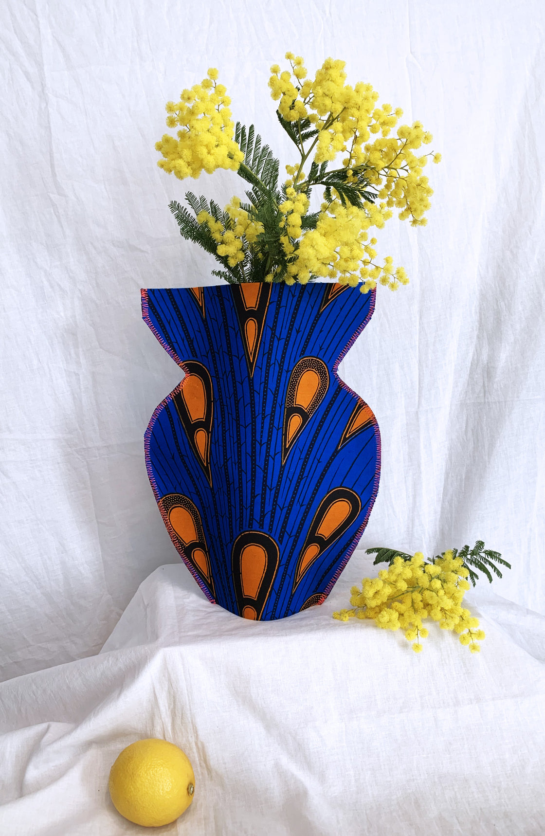 Cache vase - Gouttes bleu Zolé