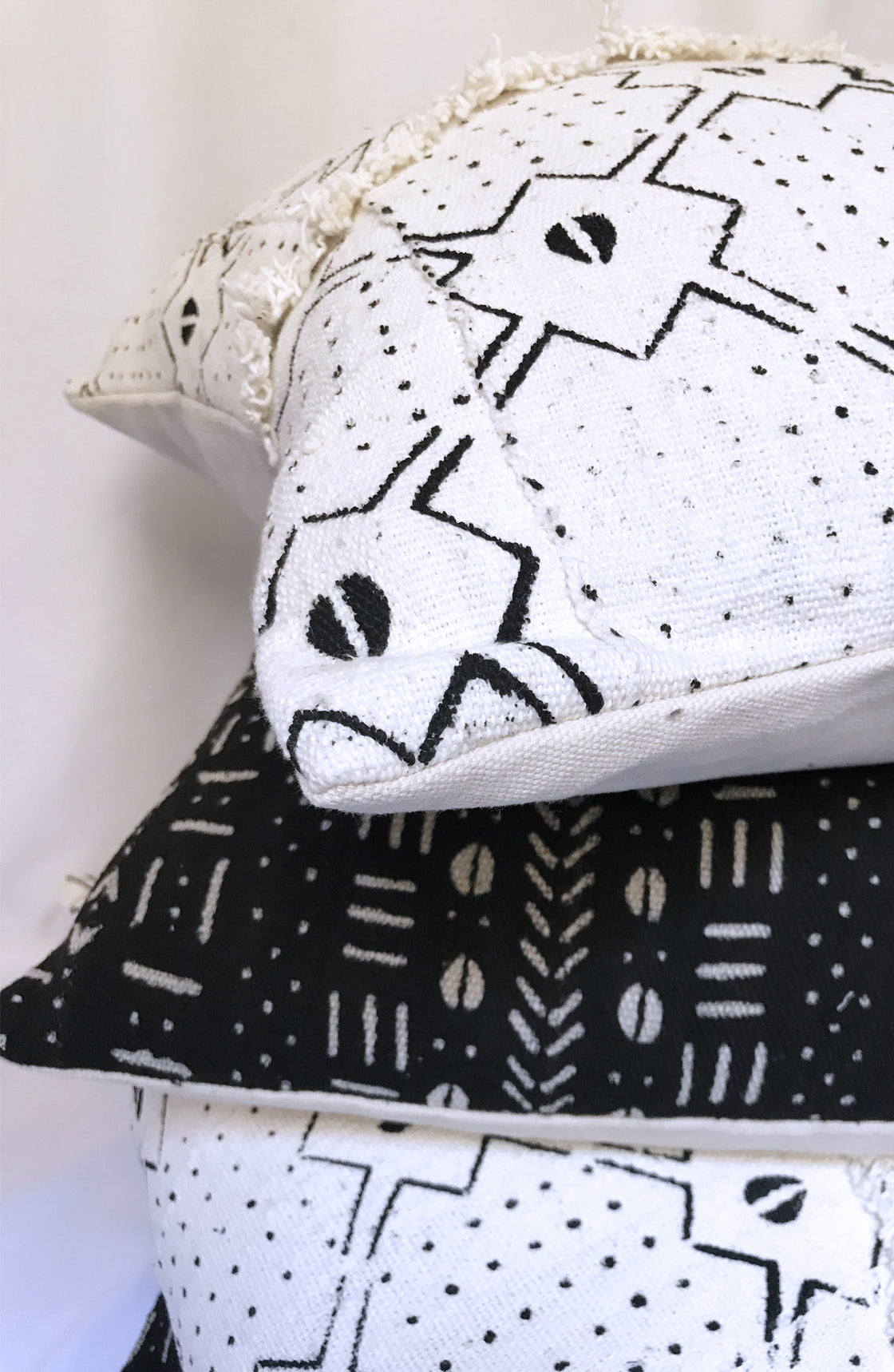 Coussin Bogolan Blanc
