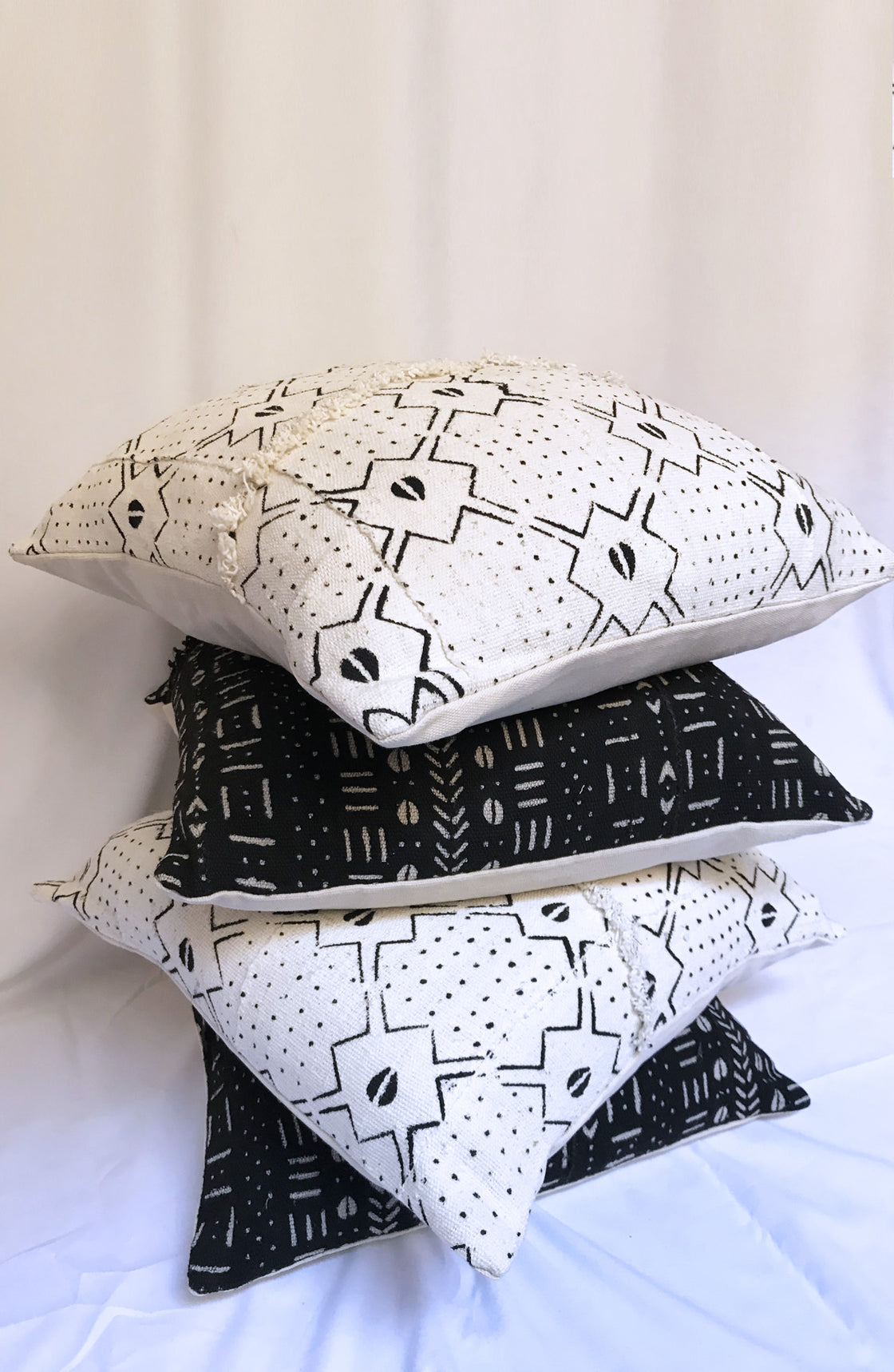 Coussin Bogolan Blanc
