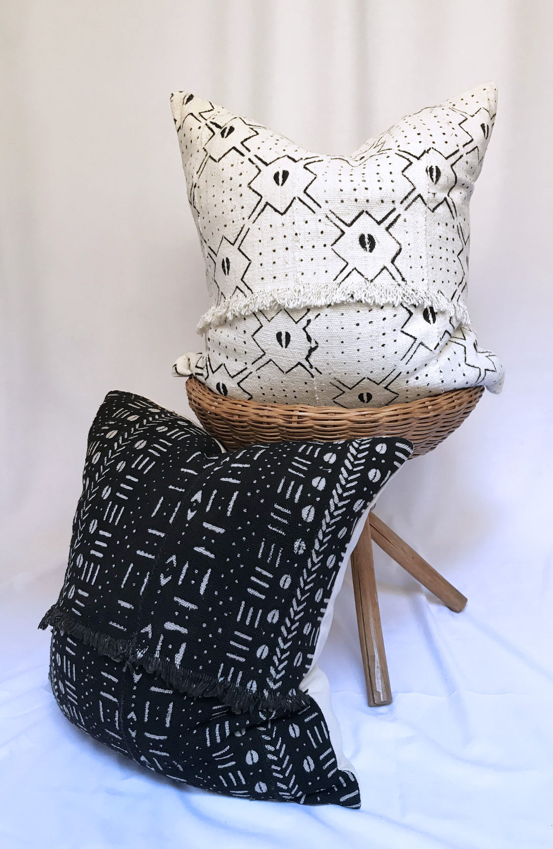 Coussin Bogolan Blanc