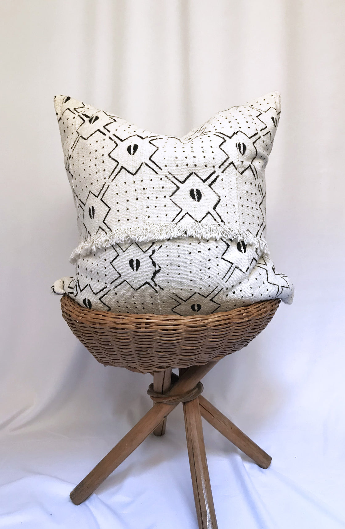 Coussin Bogolan Blanc