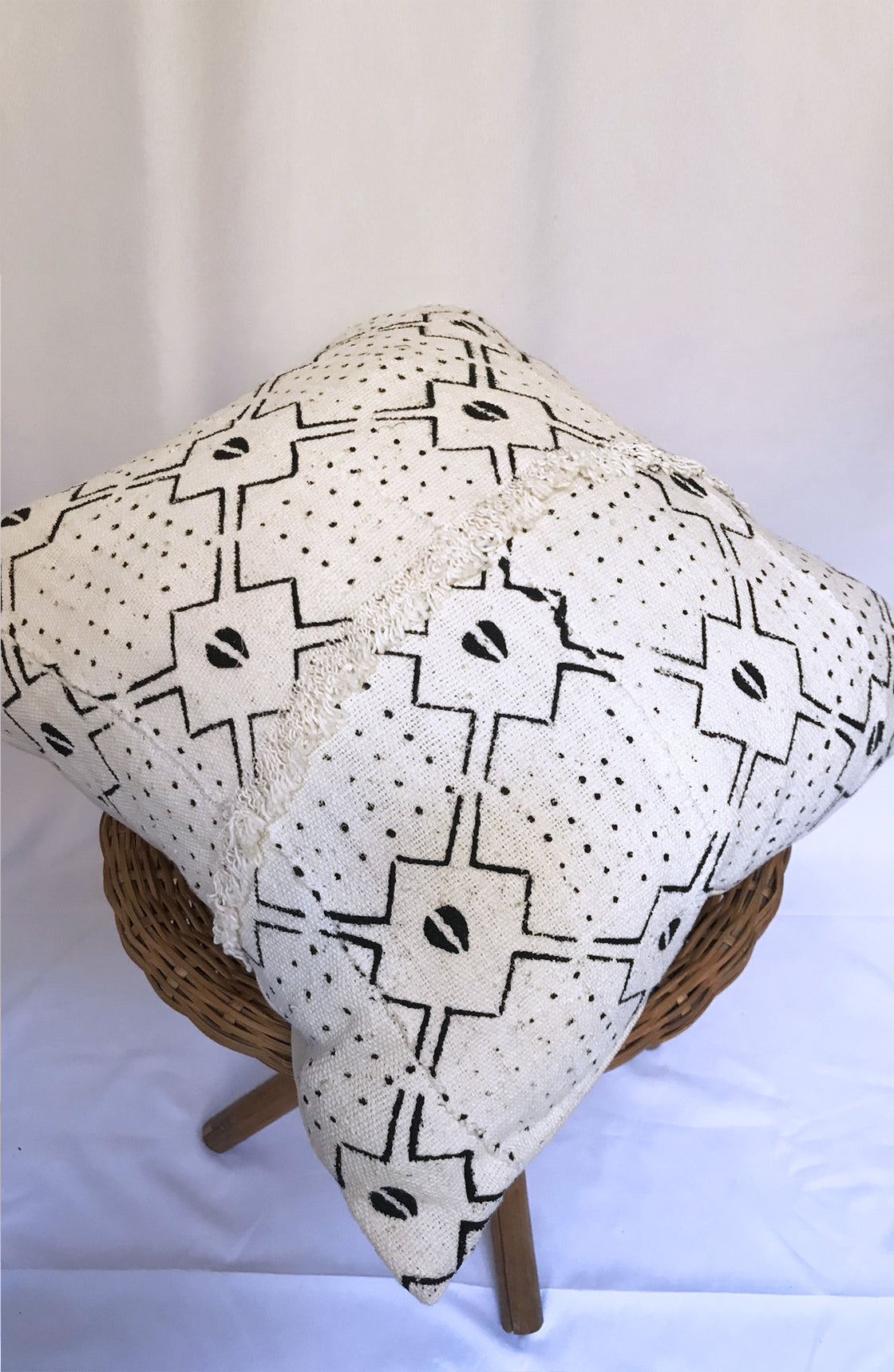 Coussin Bogolan Blanc