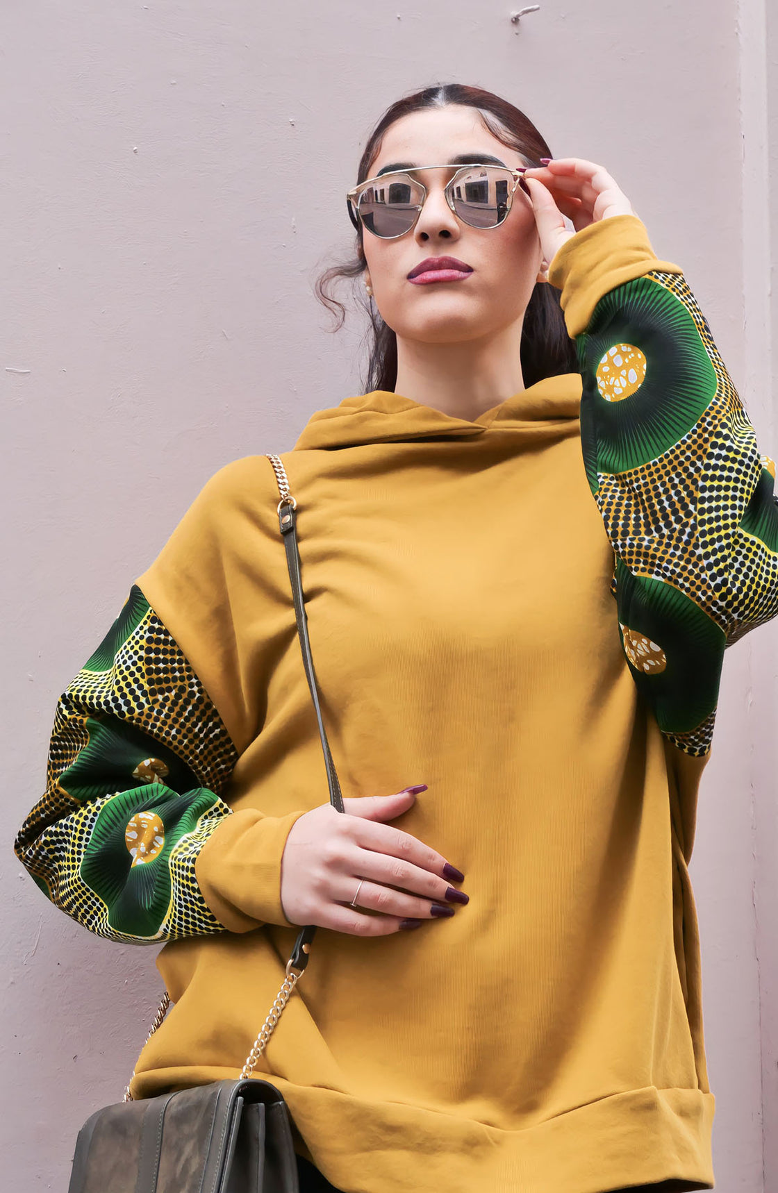 Hoodie wax Moutima Jaune Pondu
