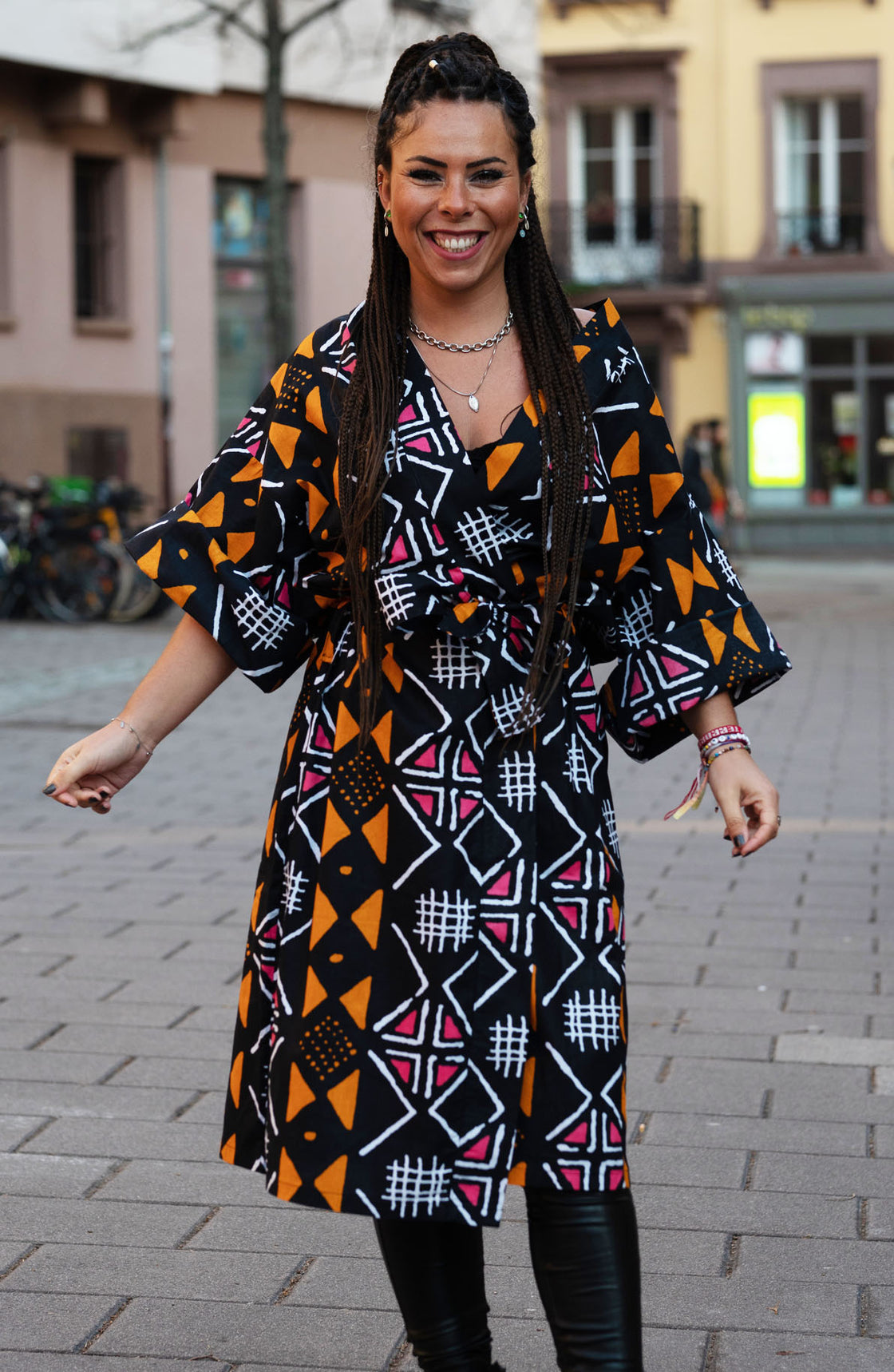Kimono long en imprimé Wax africain- Bogo