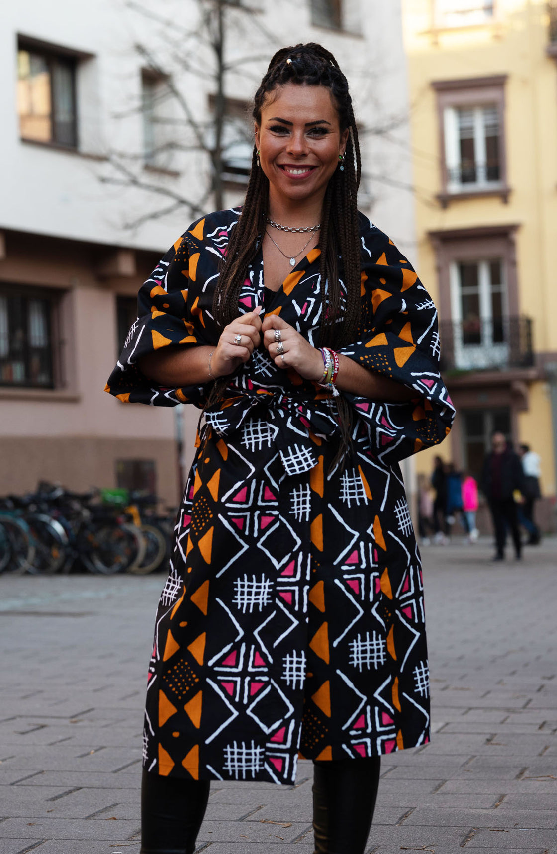 Kimono long en imprimé Wax africain- Bogo