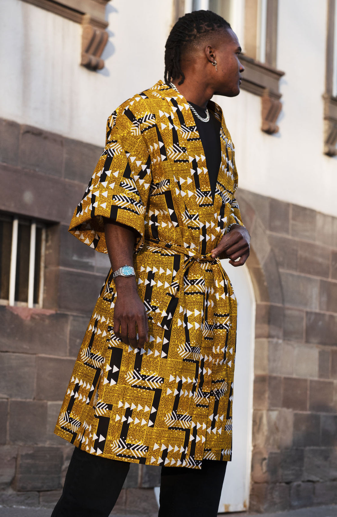 Kimono long en imprimé Wax africain - Muini